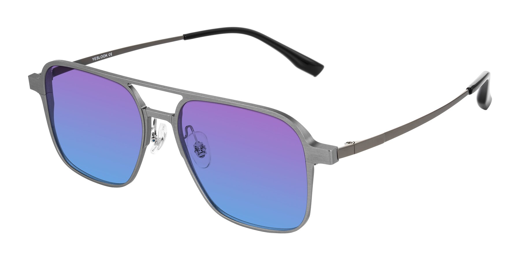 Angle of Sanya in Gunmetal with Purple / Blue Gradient Lenses