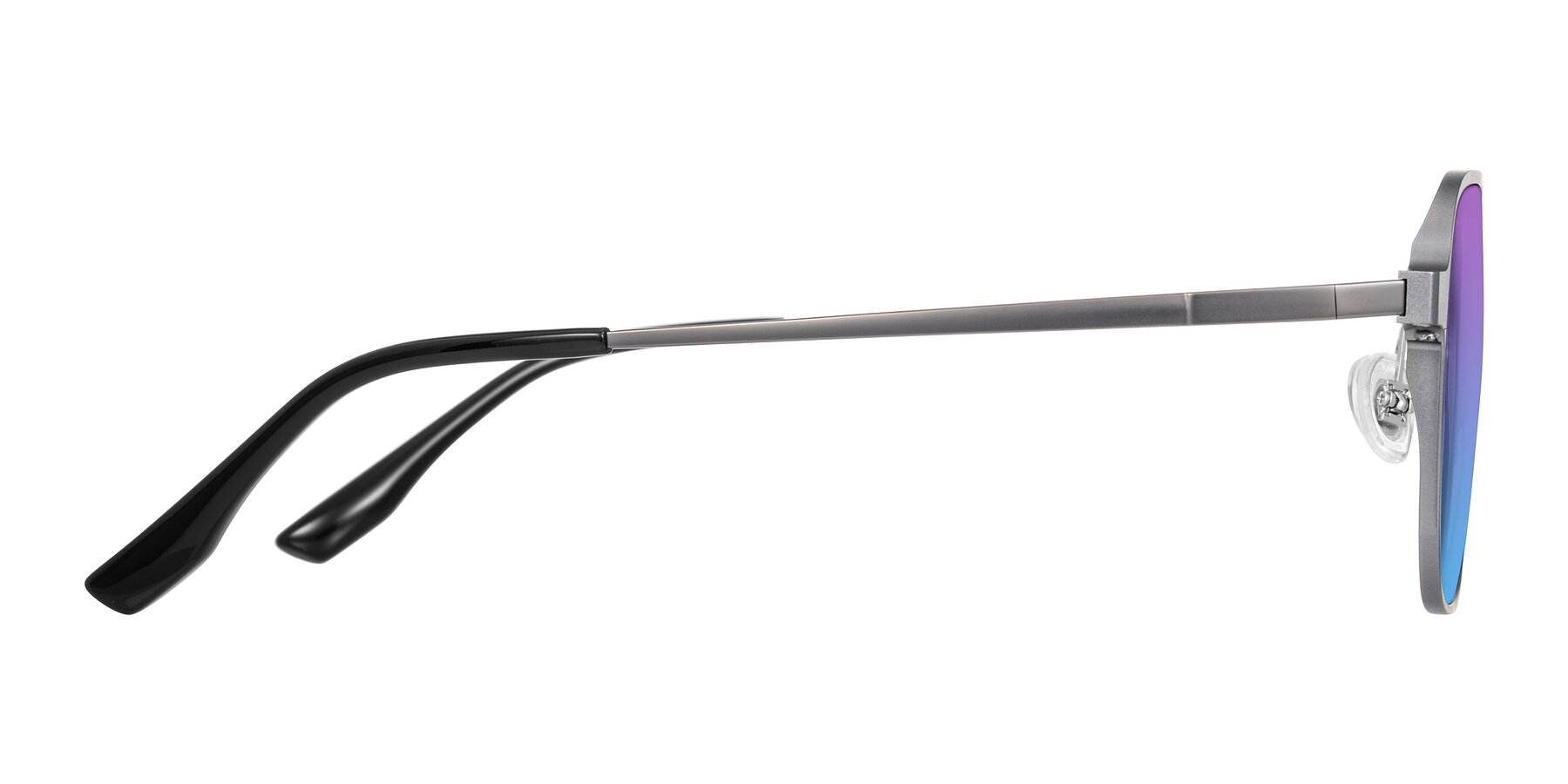 Side of Sanya in Gunmetal with Purple / Blue Gradient Lenses