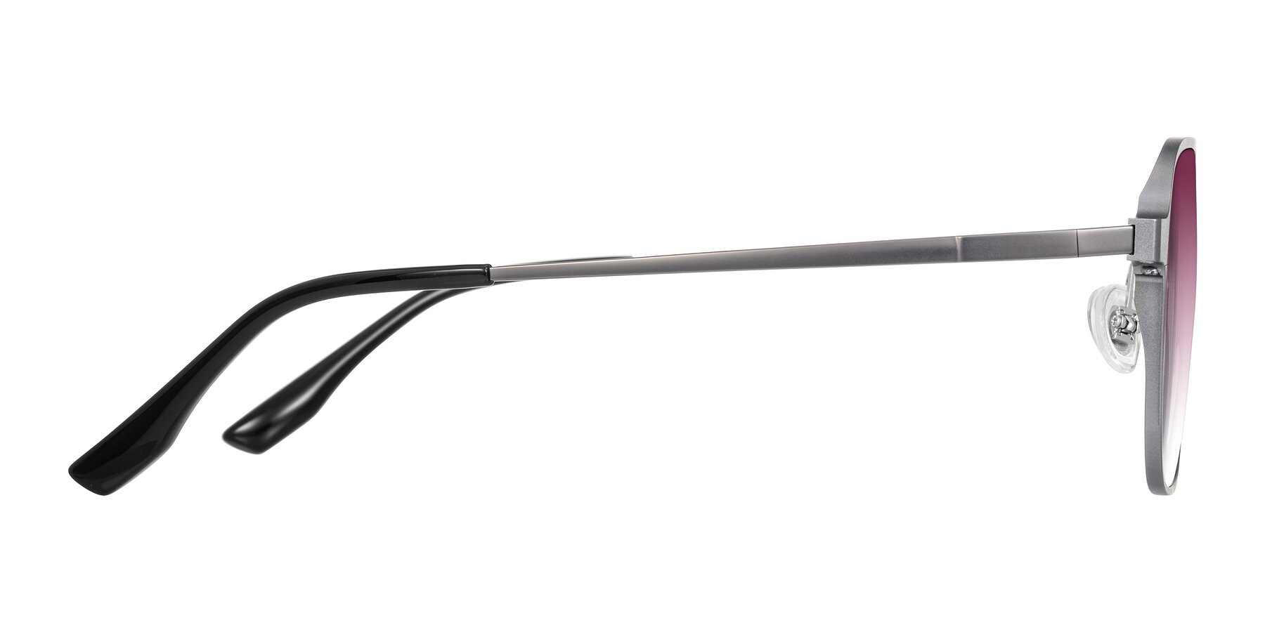 Side of Sanya in Gunmetal with Wine Gradient Lenses