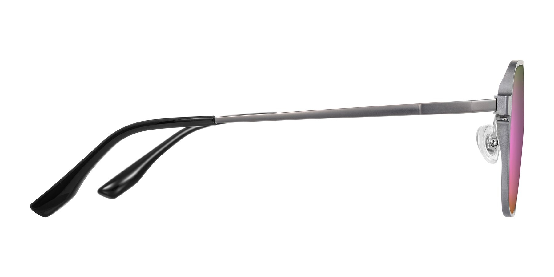 Side of Sanya in Gunmetal with Pink Mirrored Lenses