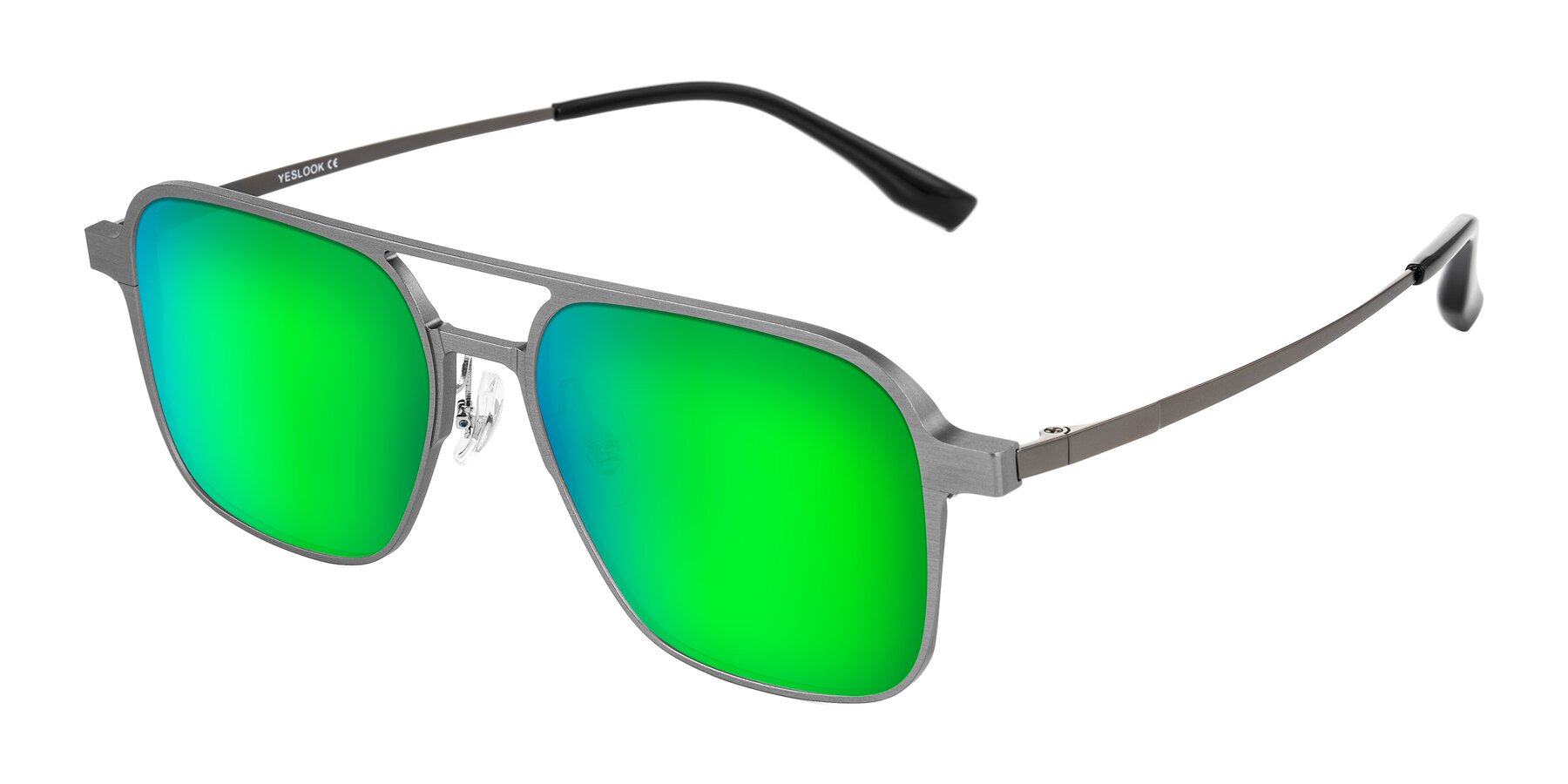 Angle of Sanya in Gunmetal with Green Mirrored Lenses