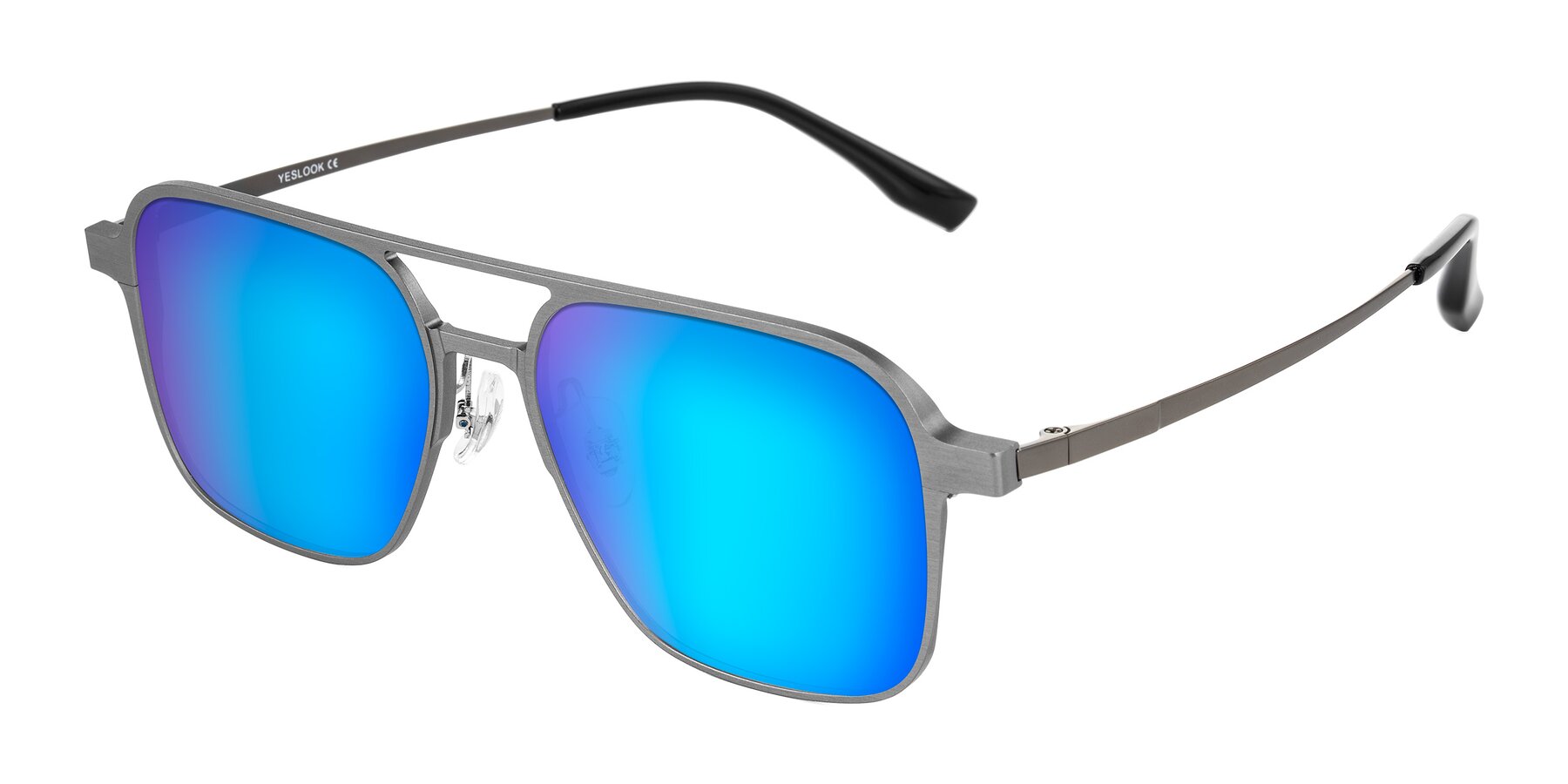 Angle of Sanya in Gunmetal with Blue Mirrored Lenses