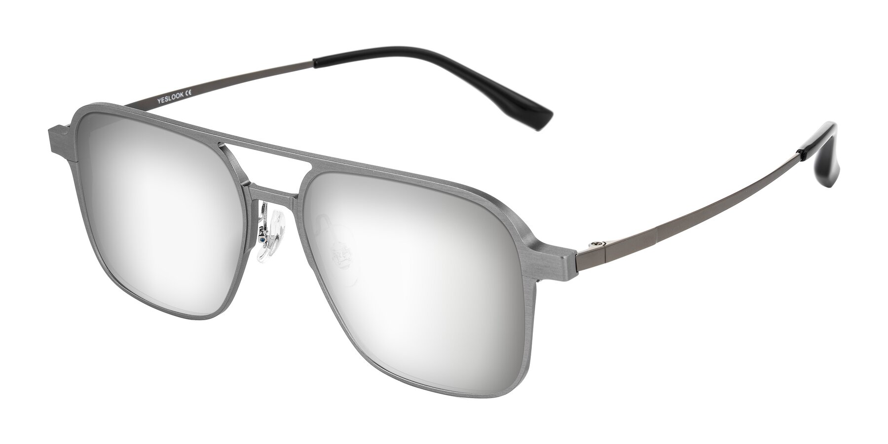 Angle of Sanya in Gunmetal with Silver Mirrored Lenses
