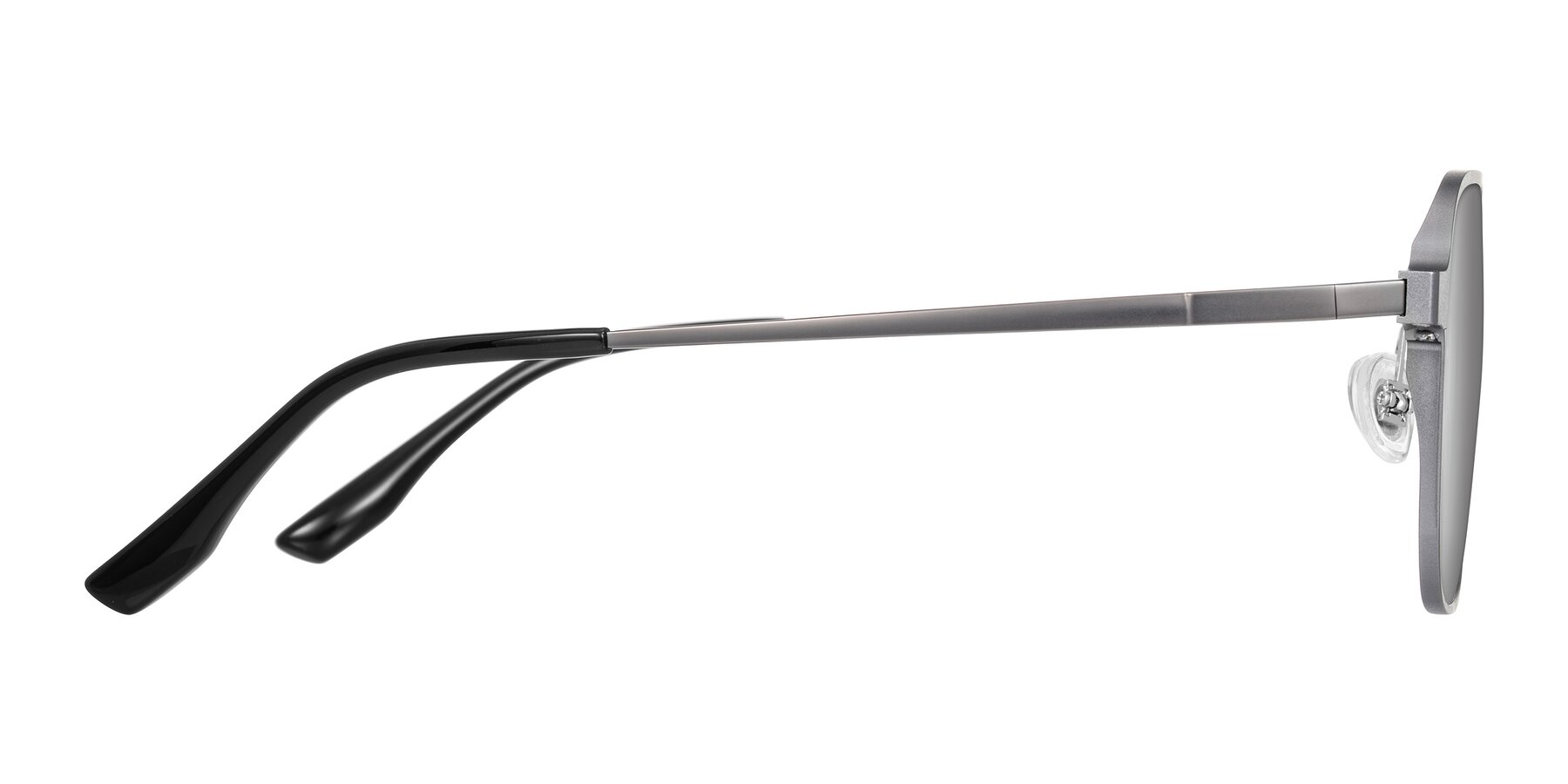 Side of Sanya in Gunmetal with Silver Mirrored Lenses