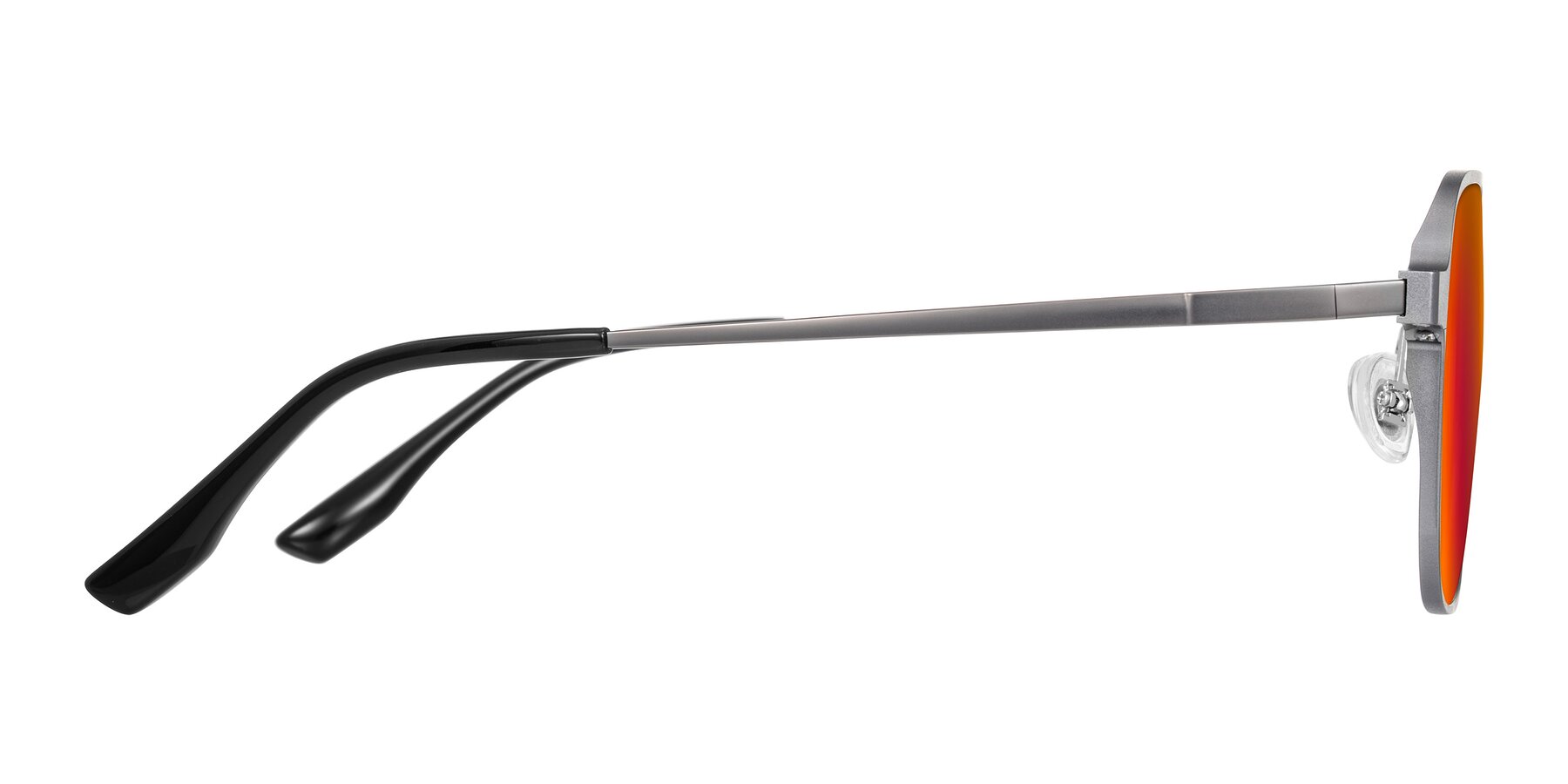 Side of Sanya in Gunmetal with Red Gold Mirrored Lenses