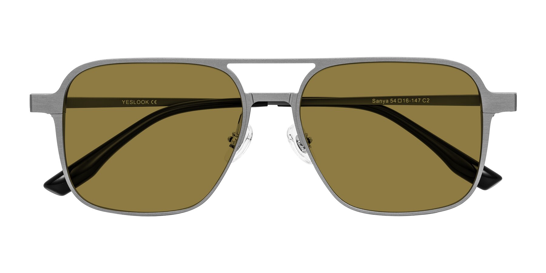 Folded Front of Sanya in Gunmetal with Brown Polarized Lenses