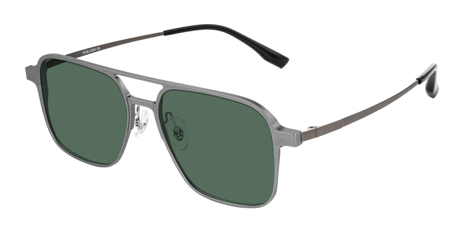 Angle of Sanya in Gunmetal with Green Polarized Lenses