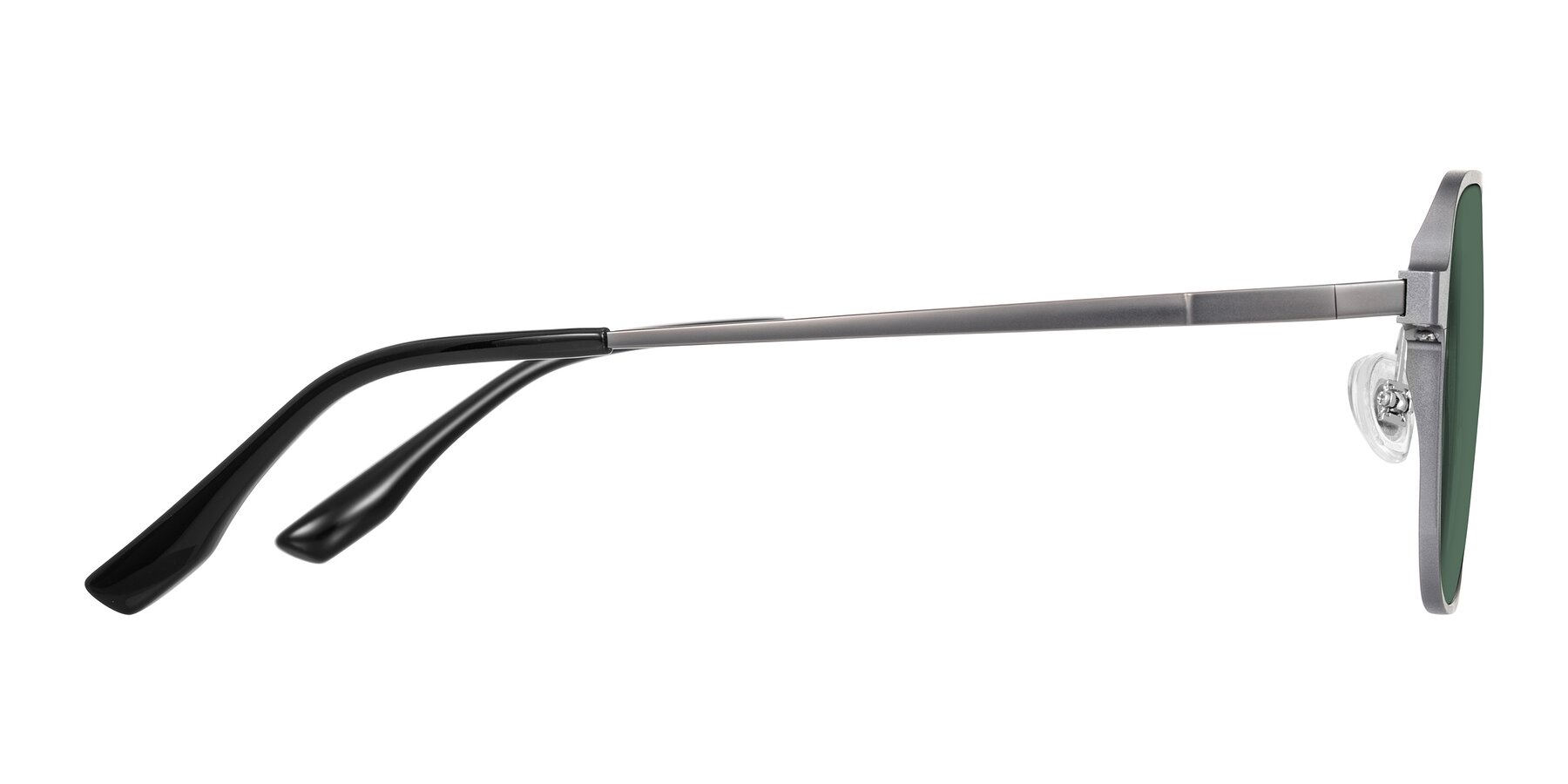 Side of Sanya in Gunmetal with Green Polarized Lenses