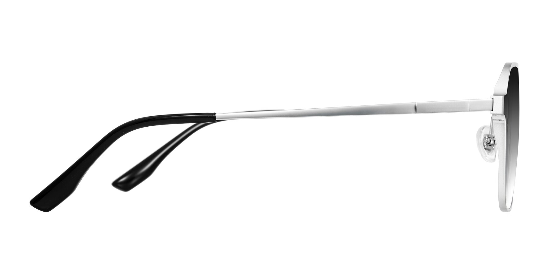 Side of Sanya in Matte Silver with Gray Gradient Lenses