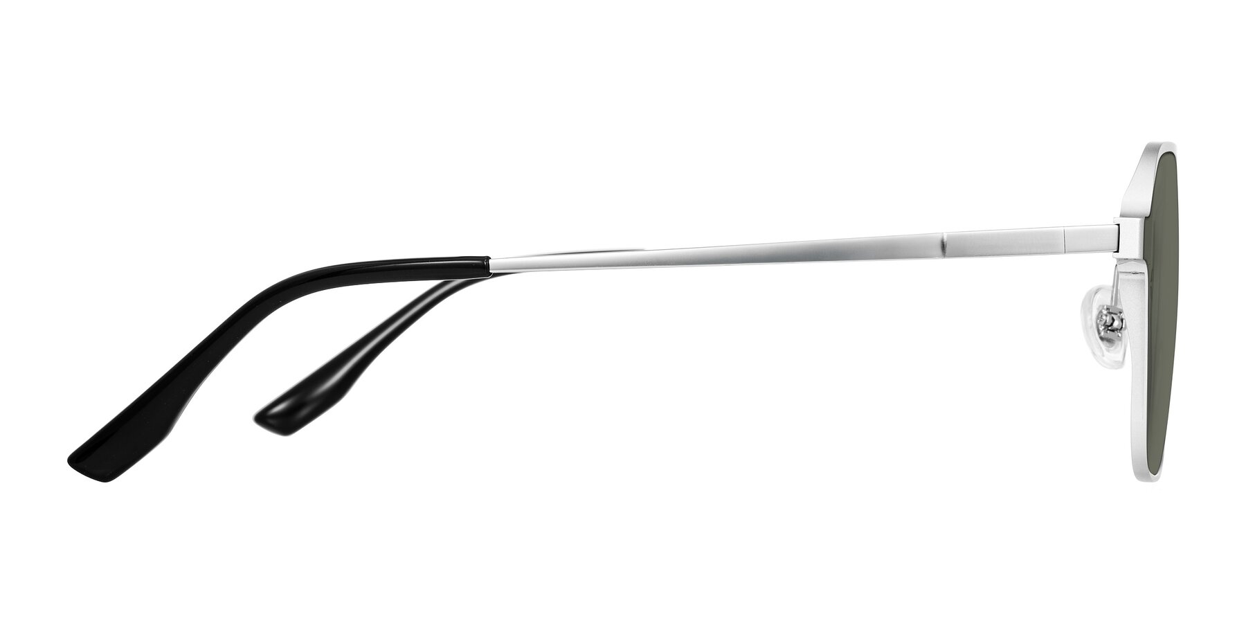 Side of Sanya in Matte Silver with Gray Polarized Lenses