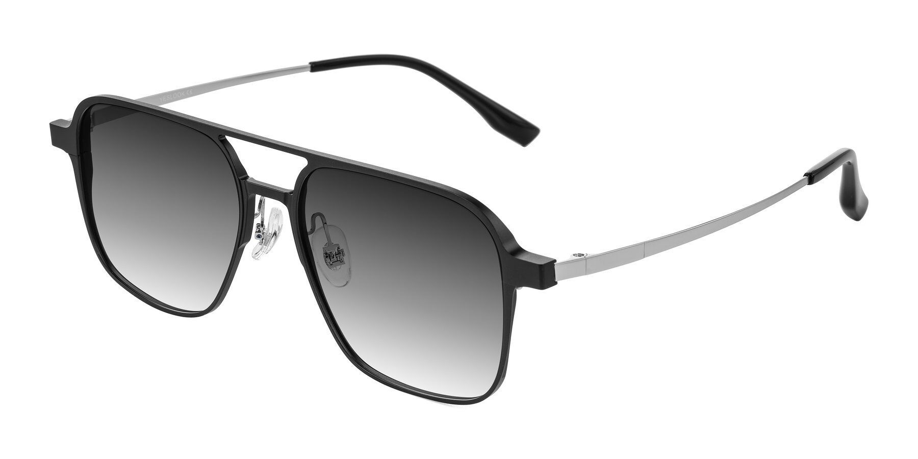 Angle of Sanya in Matte Black/Silver with Gray Gradient Lenses