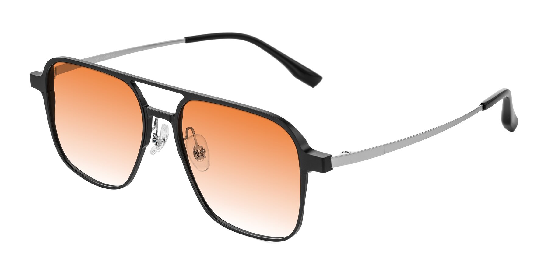 Angle of Sanya in Matte Black/Silver with Orange Gradient Lenses