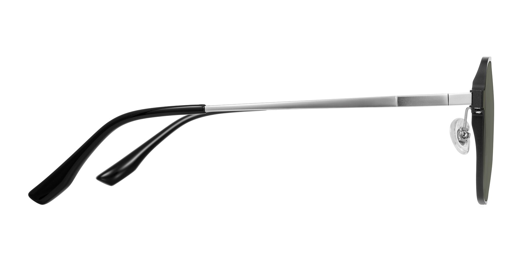 Side of Sanya in Matte Black/Silver with Gray Polarized Lenses
