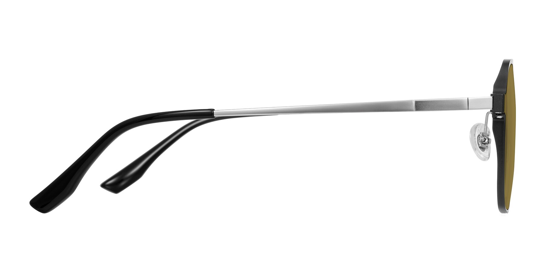 Side of Sanya in Matte Black/Silver with Brown Polarized Lenses