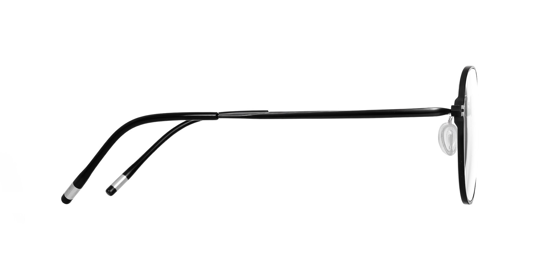 Side of Lytle in Matte Black with Clear Eyeglass Lenses