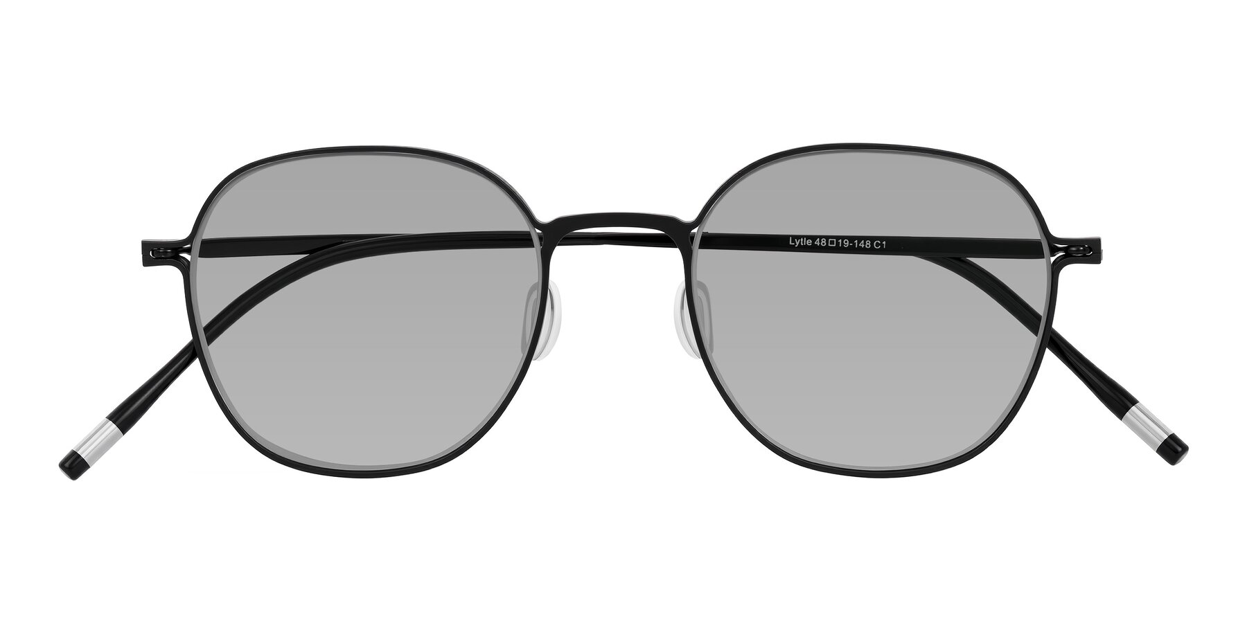 Folded Front of Lytle in Matte Black with Light Gray Tinted Lenses