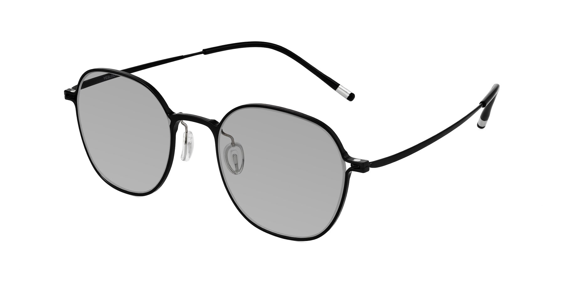 Angle of Lytle in Matte Black with Light Gray Tinted Lenses