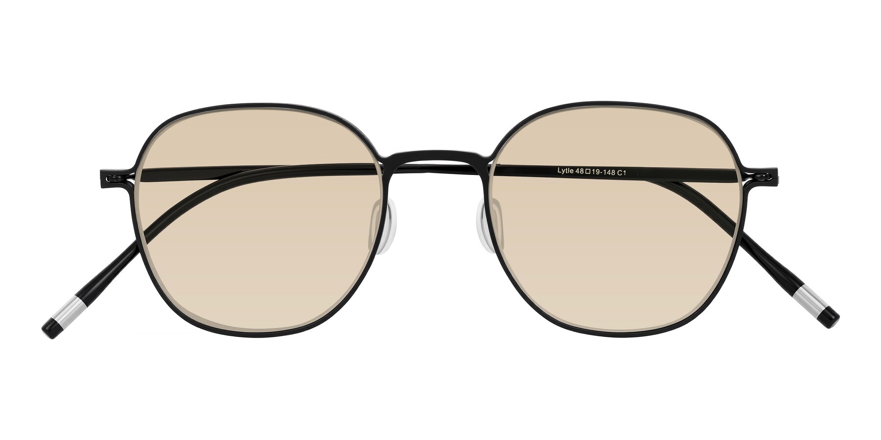 Folded Front of Lytle in Matte Black with Light Brown Tinted Lenses