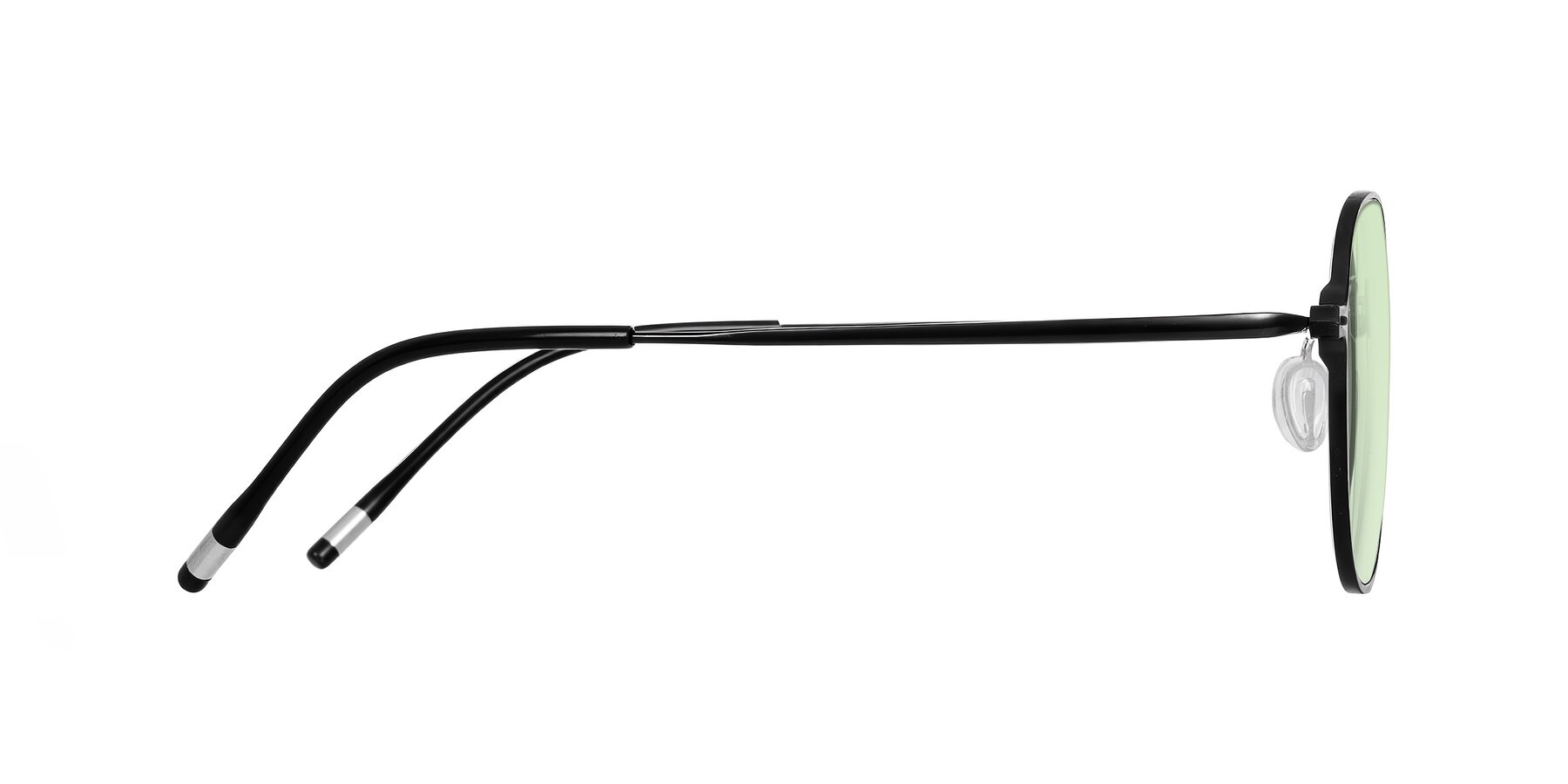 Side of Lytle in Matte Black with Light Green Tinted Lenses