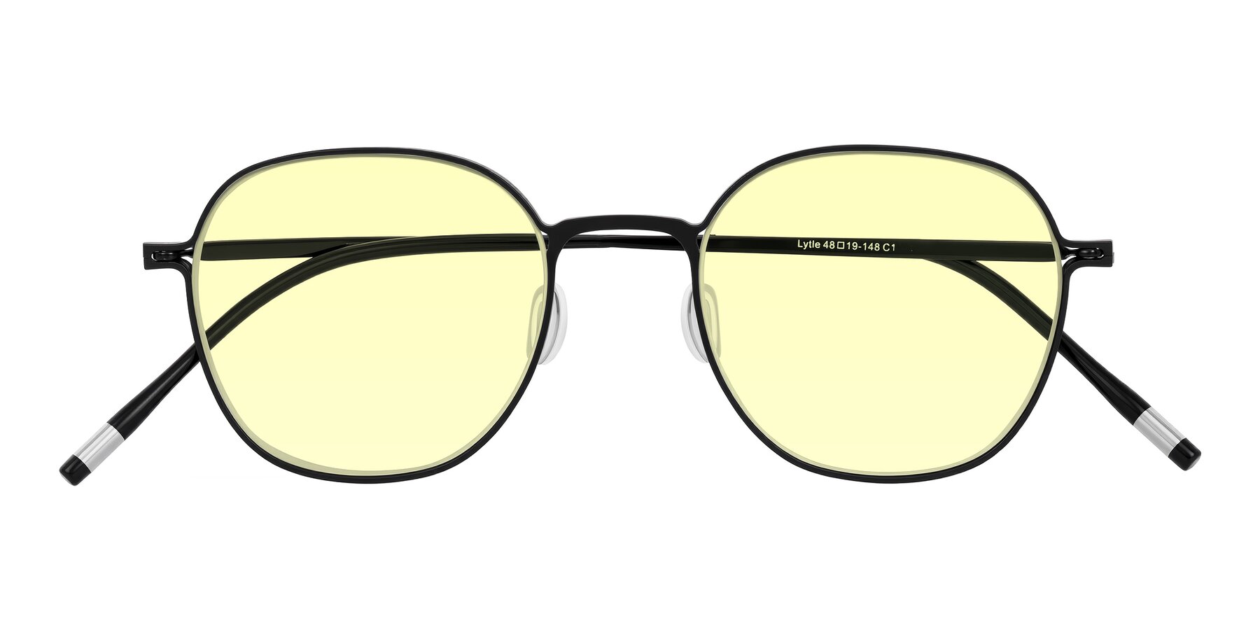 Folded Front of Lytle in Matte Black with Light Yellow Tinted Lenses