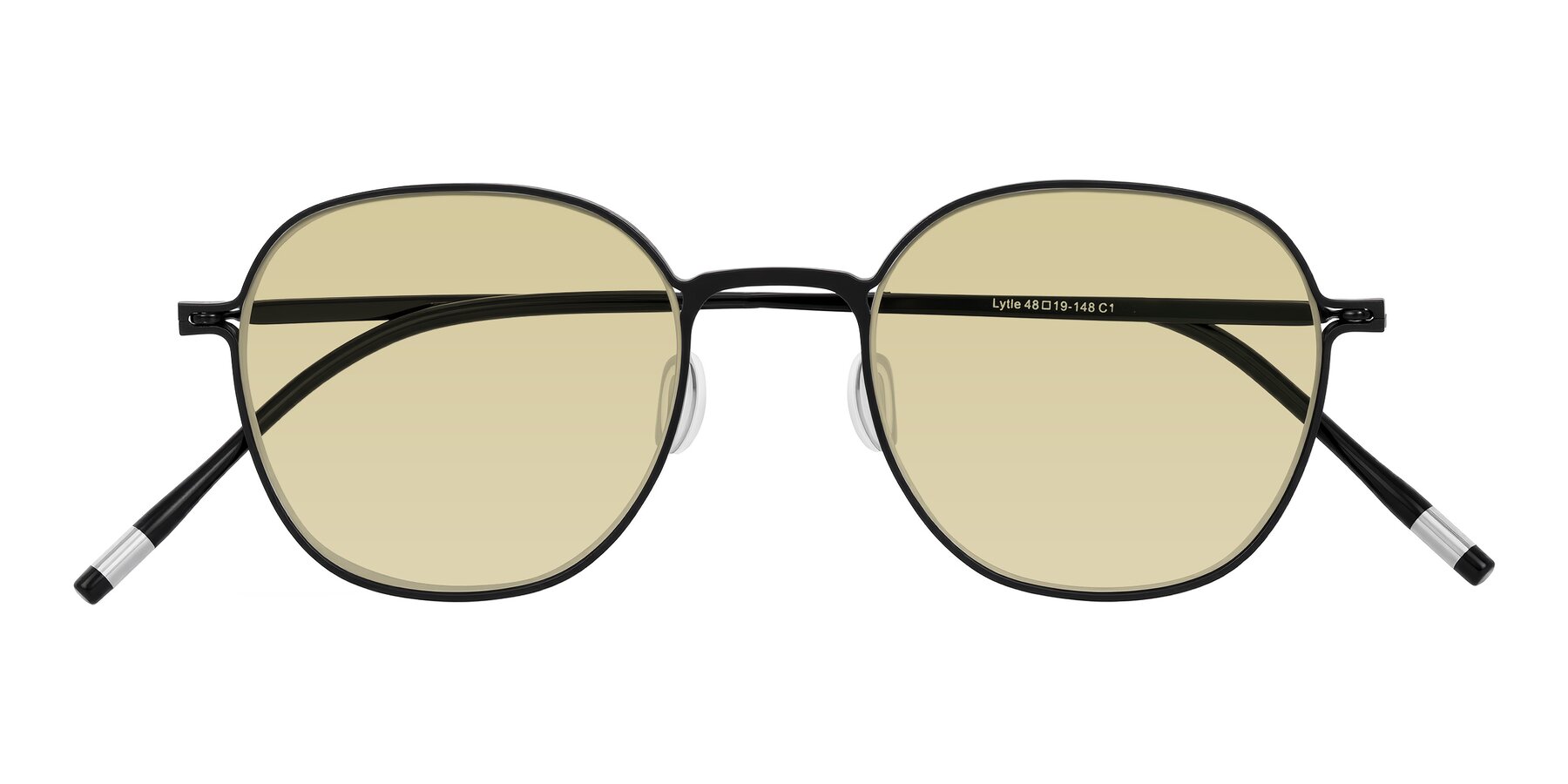 Folded Front of Lytle in Matte Black with Light Champagne Tinted Lenses