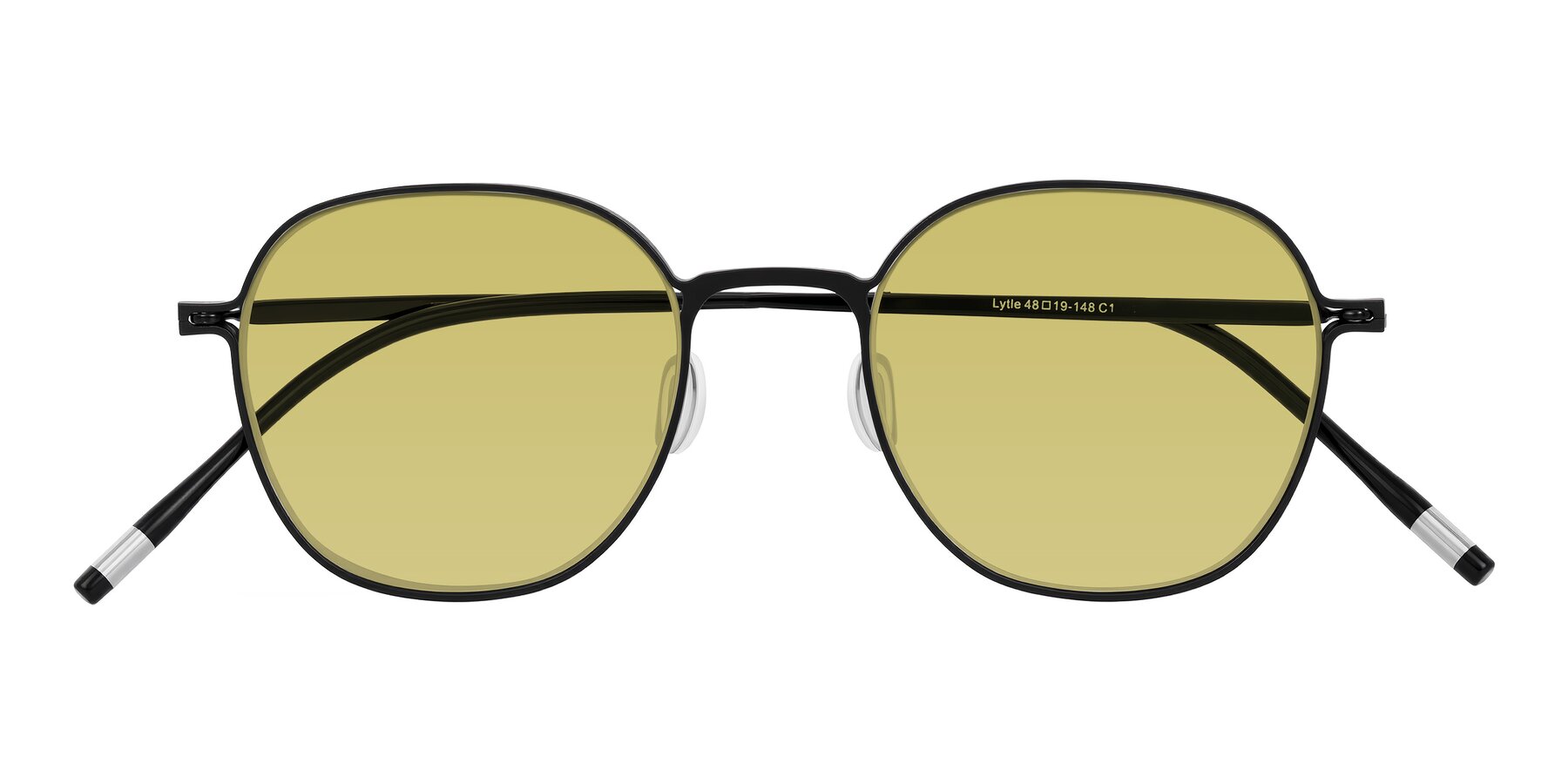 Folded Front of Lytle in Matte Black with Medium Champagne Tinted Lenses
