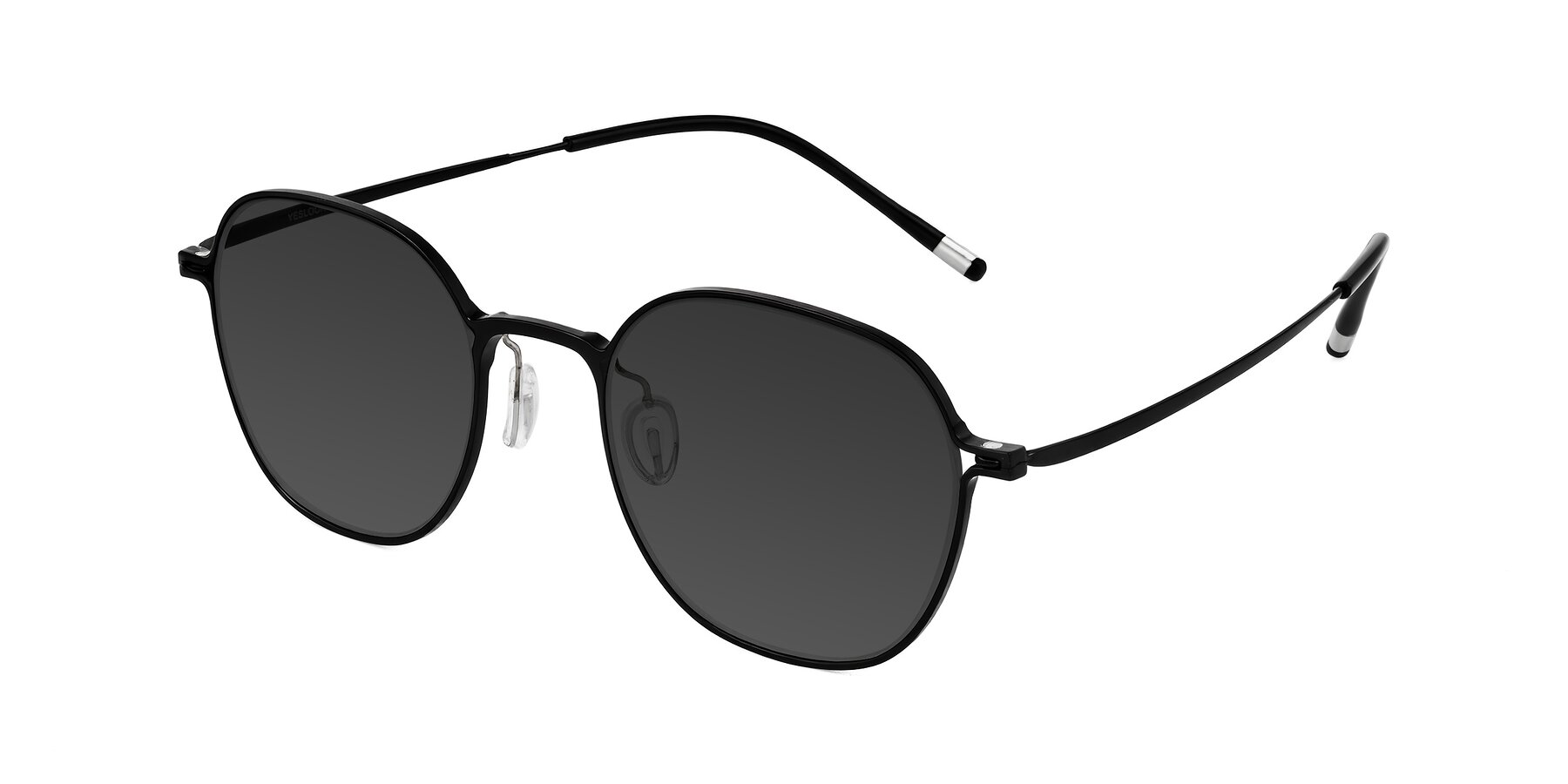 Angle of Lytle in Matte Black with Gray Tinted Lenses