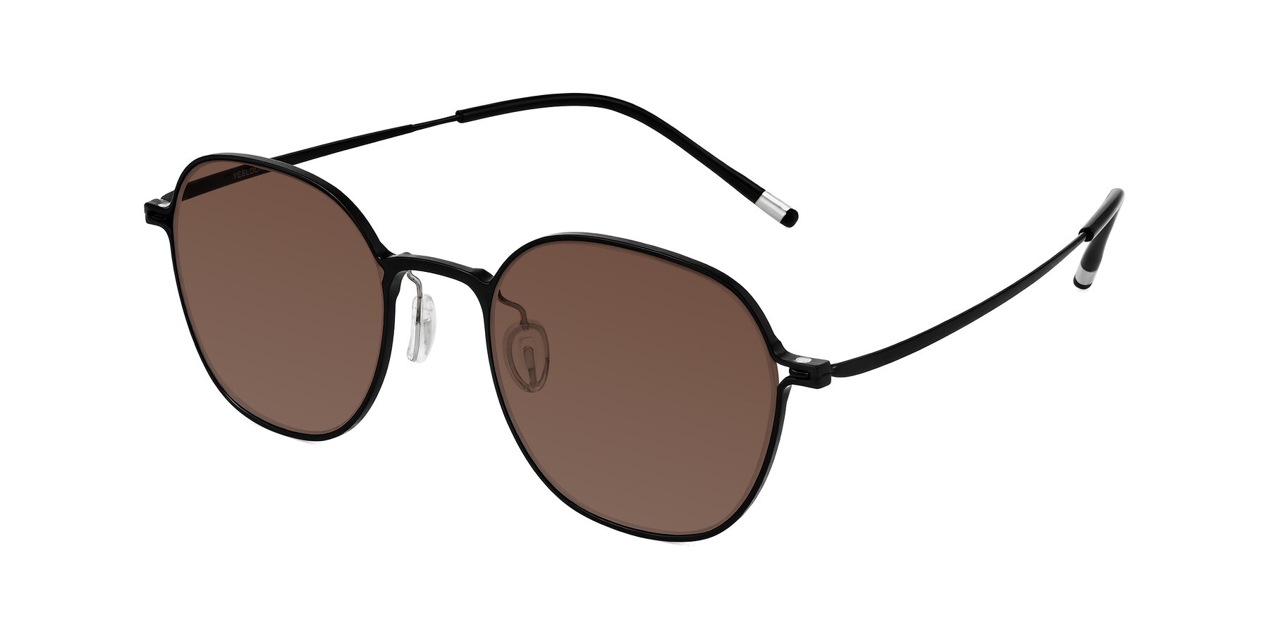 Angle of Lytle in Matte Black with Brown Tinted Lenses