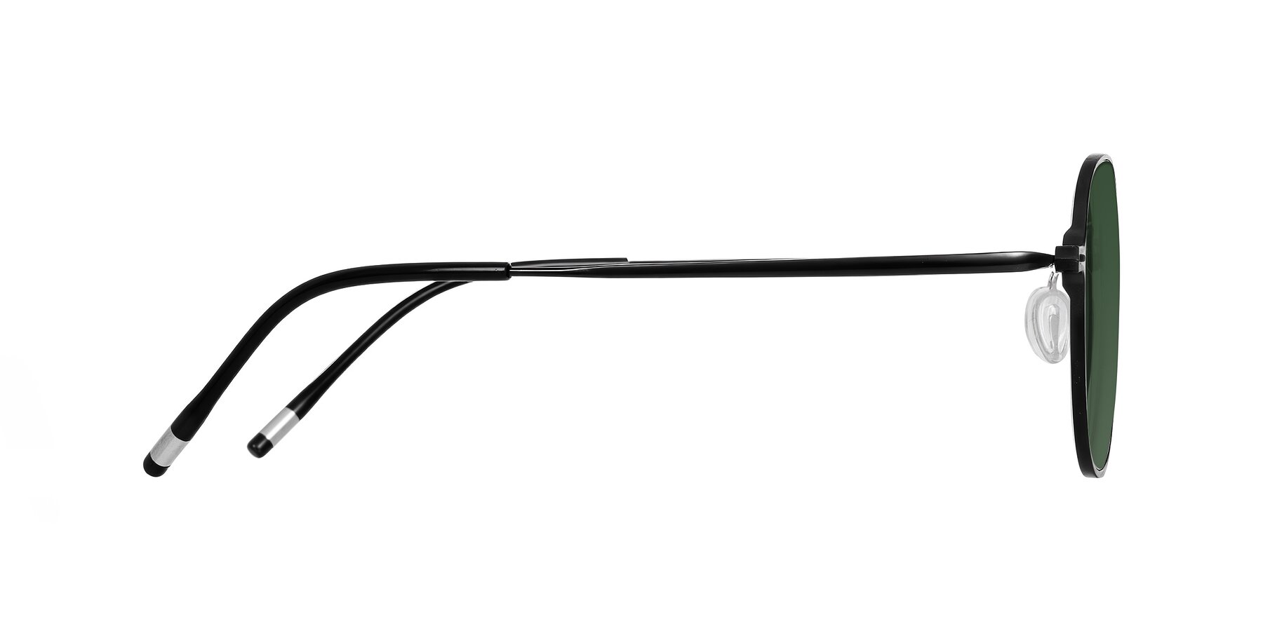 Side of Lytle in Matte Black with Green Tinted Lenses