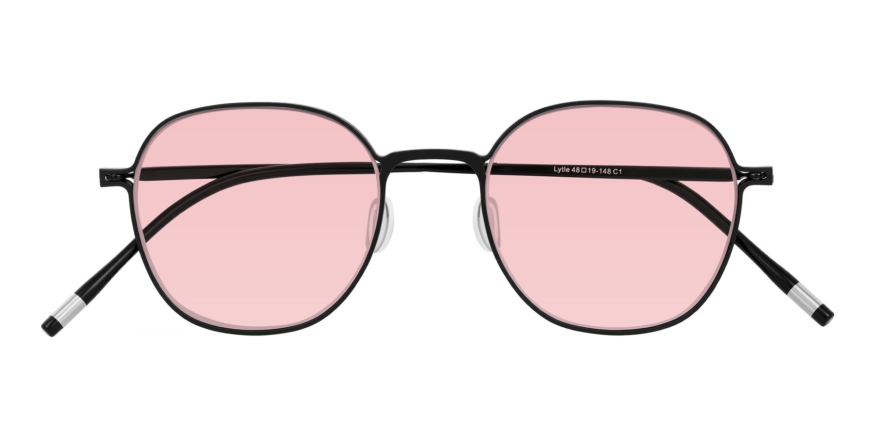 Folded Front of Lytle in Matte Black with Light Garnet Tinted Lenses