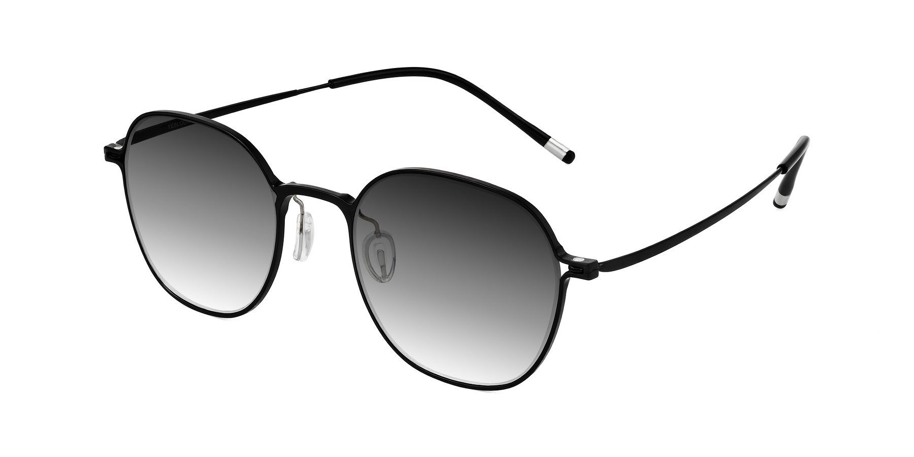 Angle of Lytle in Matte Black with Gray Gradient Lenses