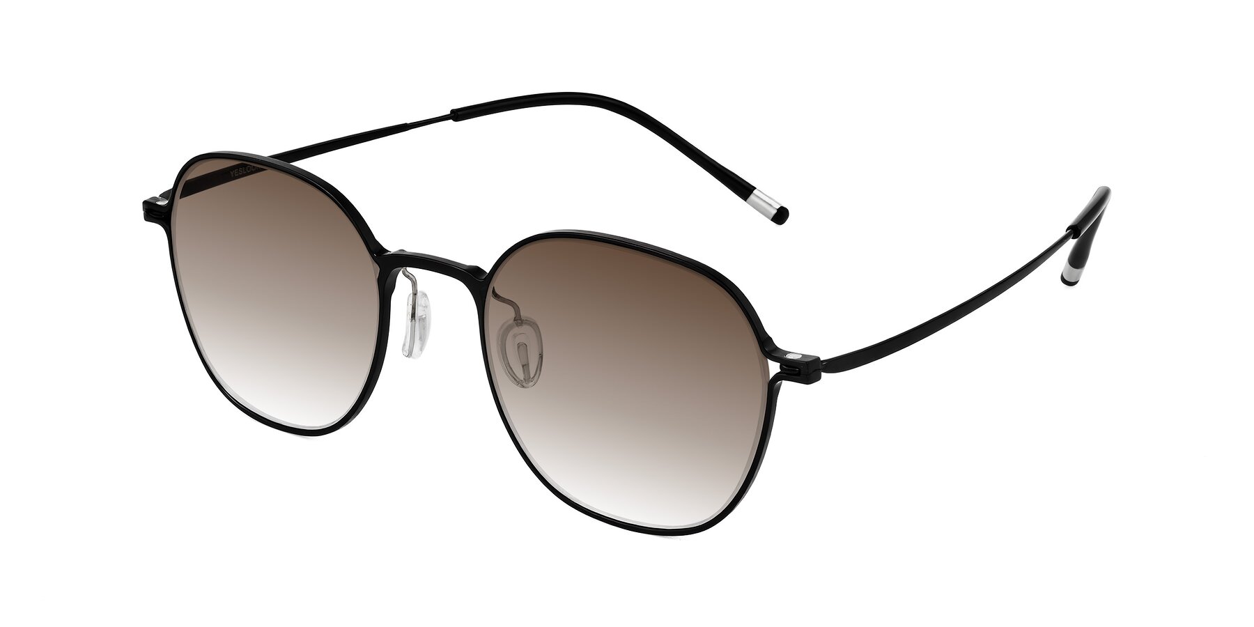 Angle of Lytle in Matte Black with Brown Gradient Lenses
