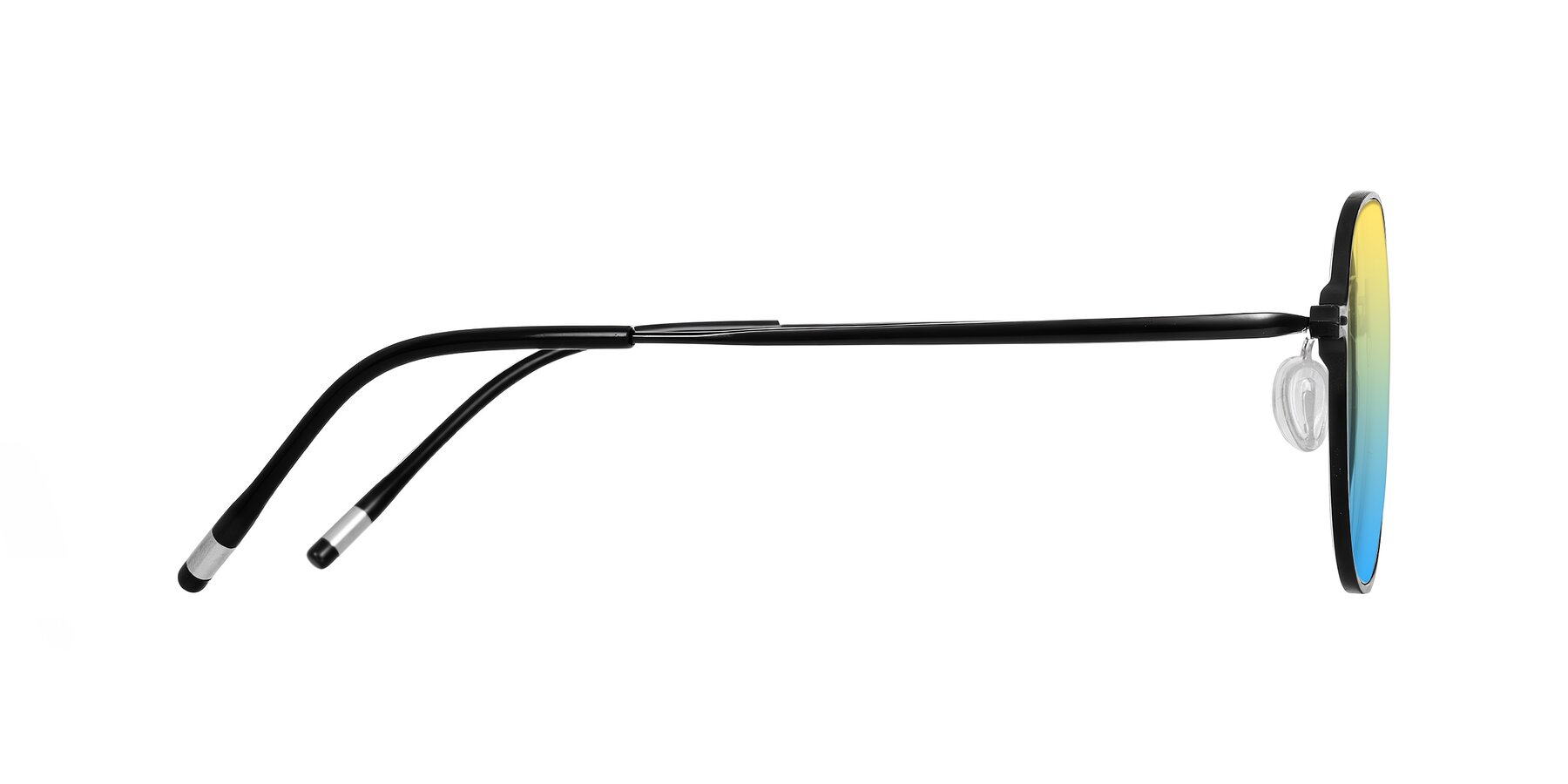 Side of Lytle in Matte Black with Yellow / Blue Gradient Lenses