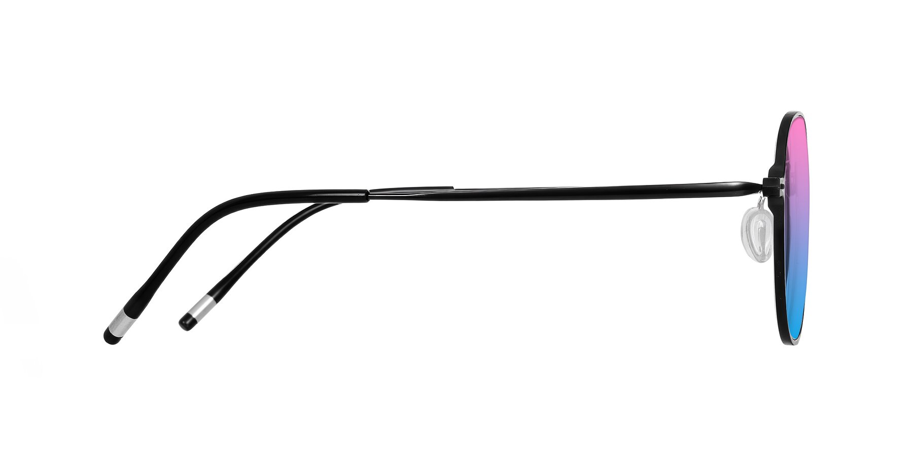 Side of Lytle in Matte Black with Pink / Blue Gradient Lenses