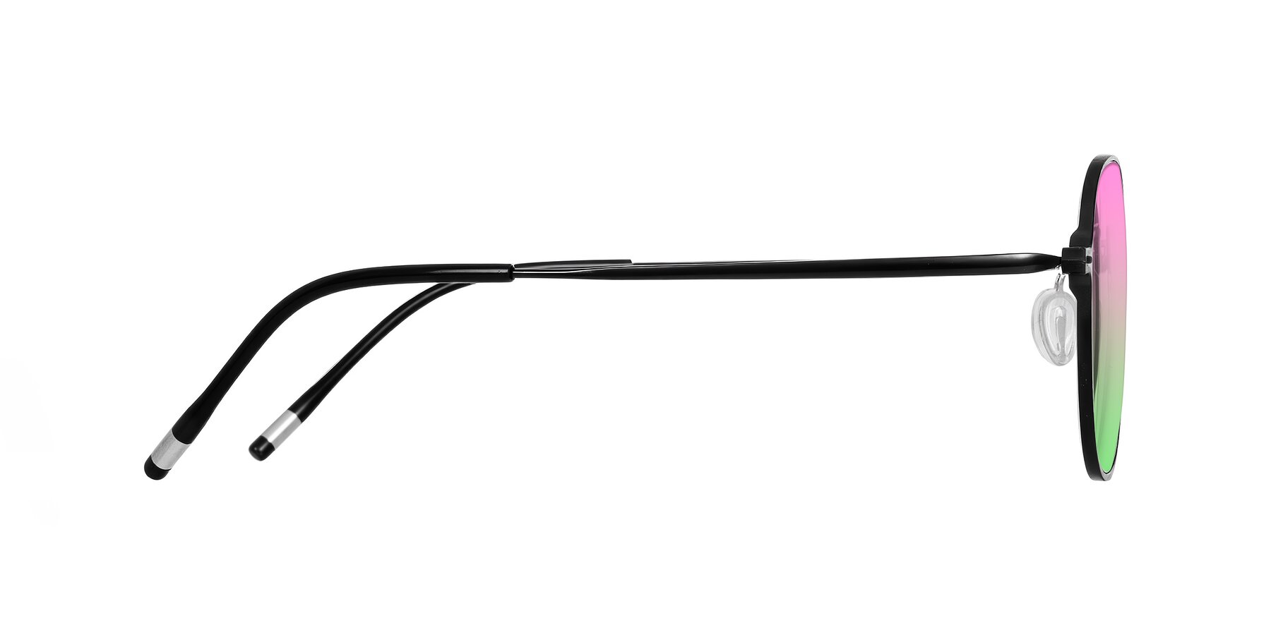 Side of Lytle in Matte Black with Pink / Green Gradient Lenses