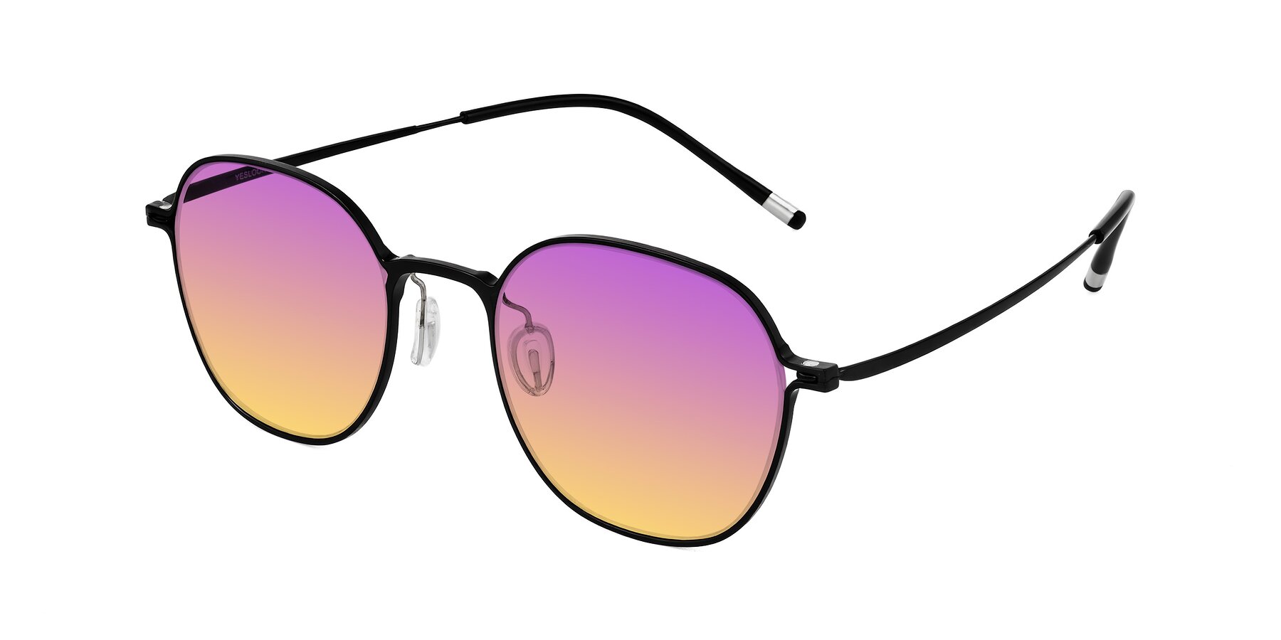 Angle of Lytle in Matte Black with Purple / Yellow Gradient Lenses