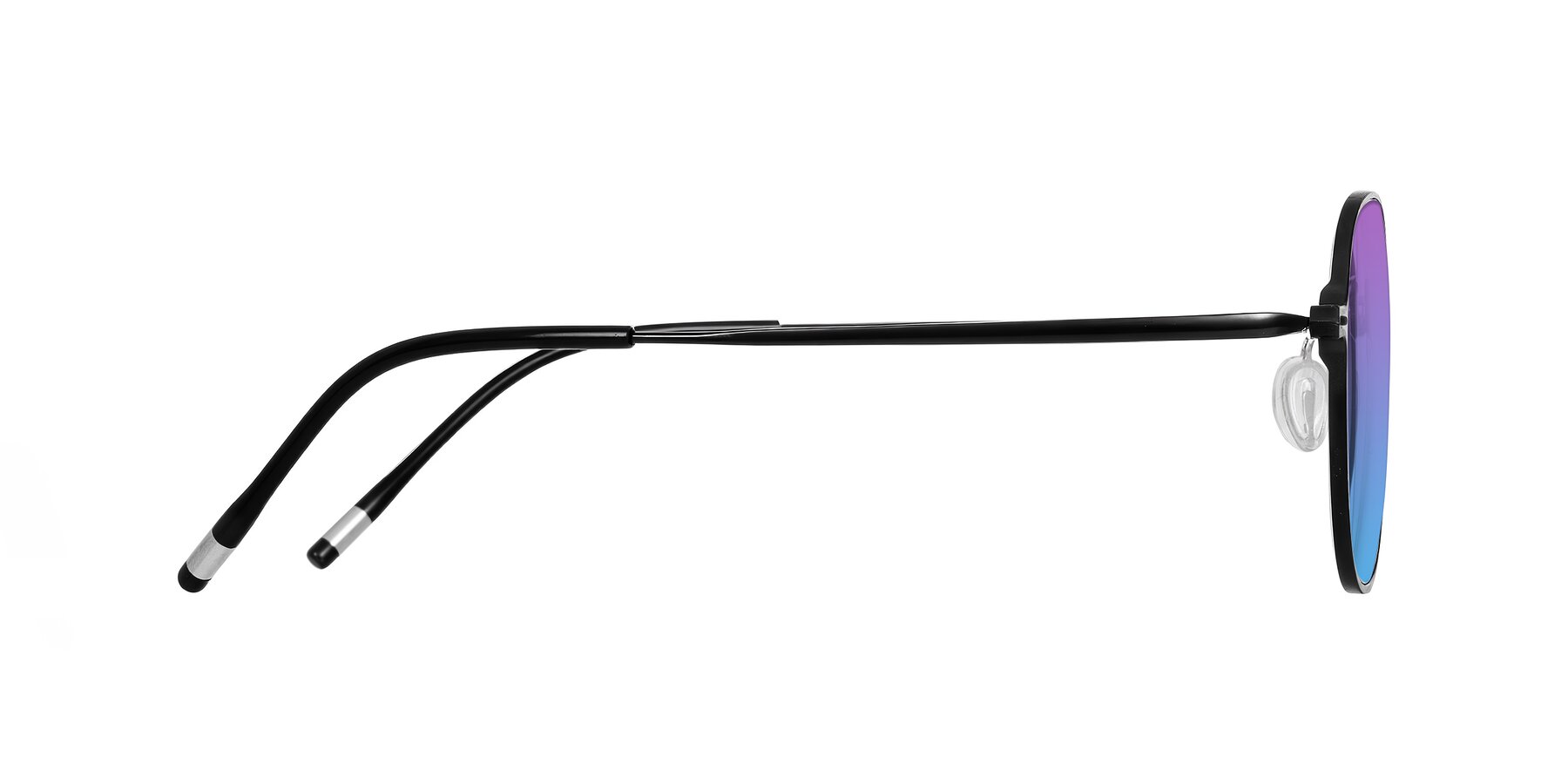 Side of Lytle in Matte Black with Purple / Blue Gradient Lenses