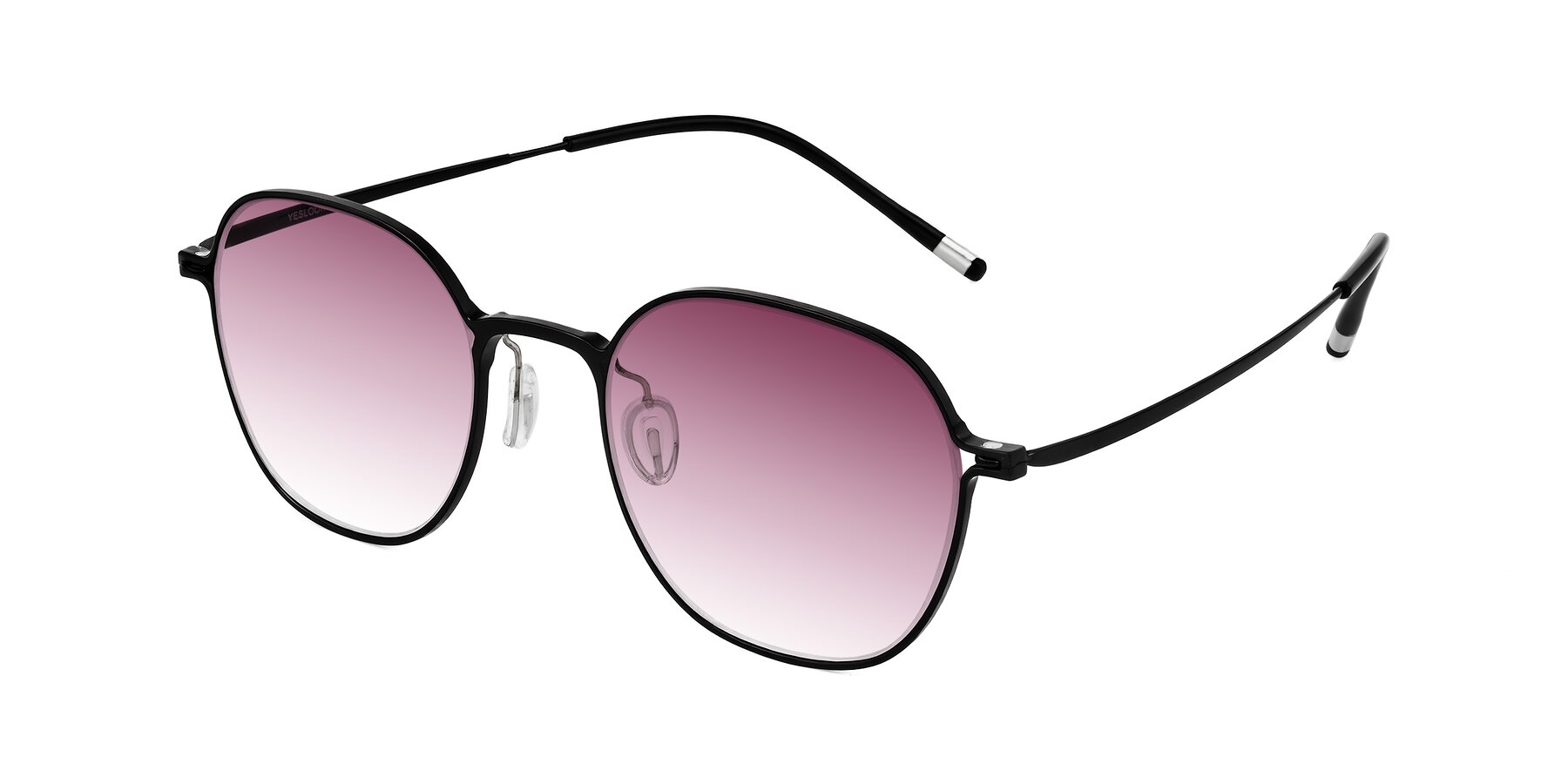 Angle of Lytle in Matte Black with Wine Gradient Lenses