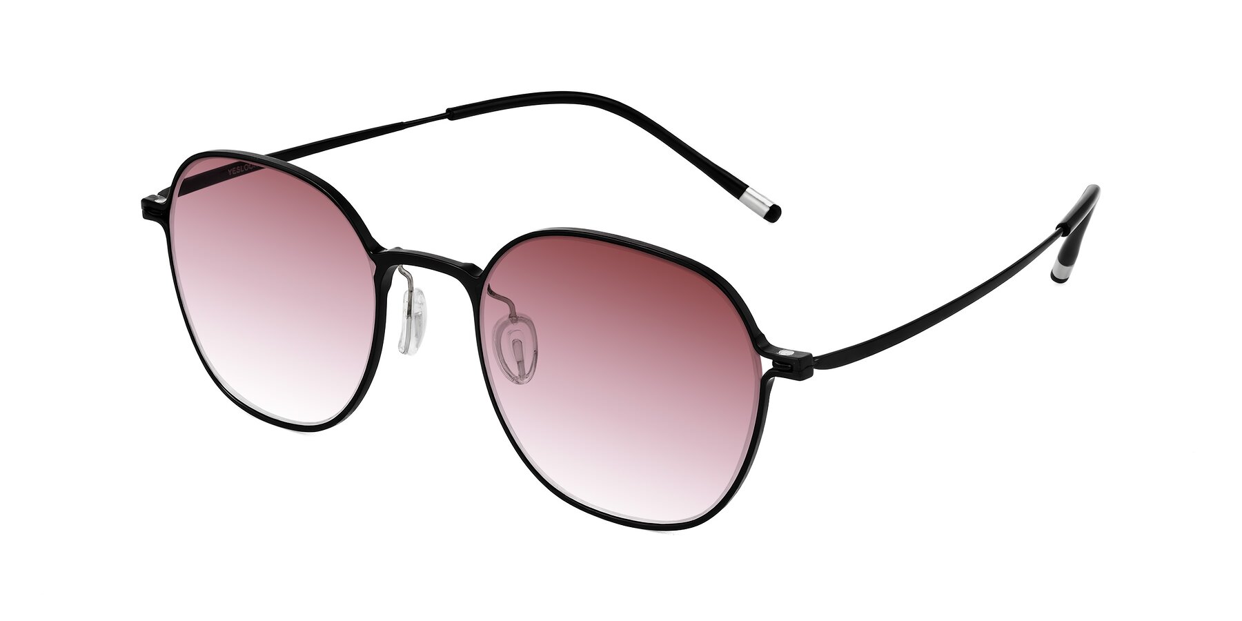Angle of Lytle in Matte Black with Garnet Gradient Lenses