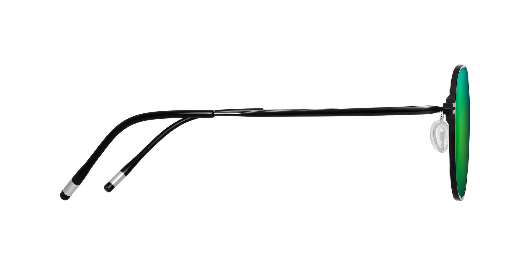 Side of Lytle in Matte Black with Green Mirrored Lenses