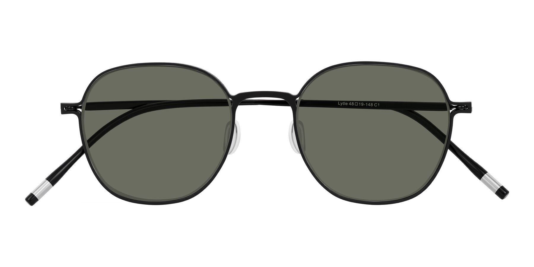 Folded Front of Lytle in Matte Black with Gray Polarized Lenses