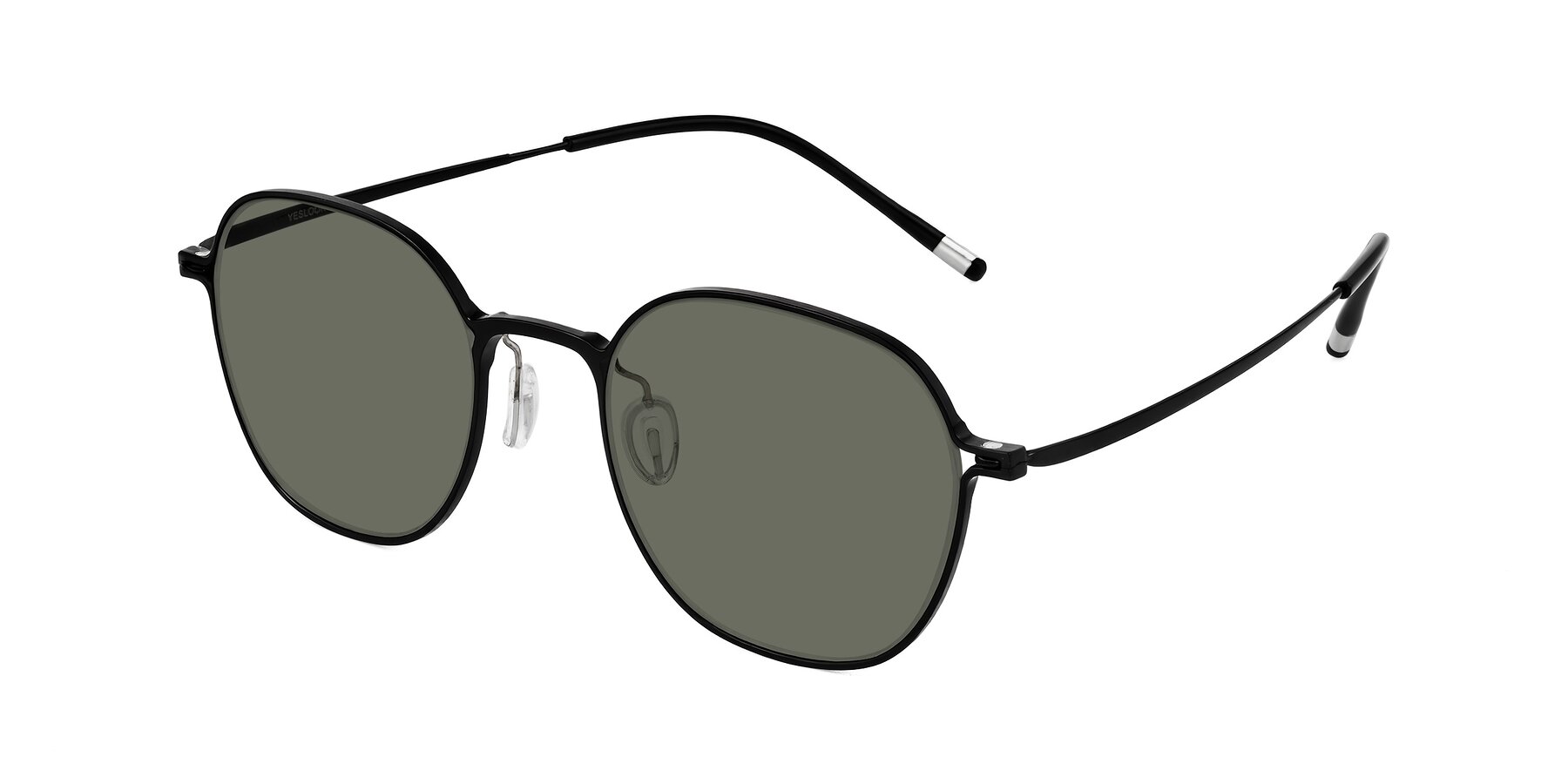 Angle of Lytle in Matte Black with Gray Polarized Lenses