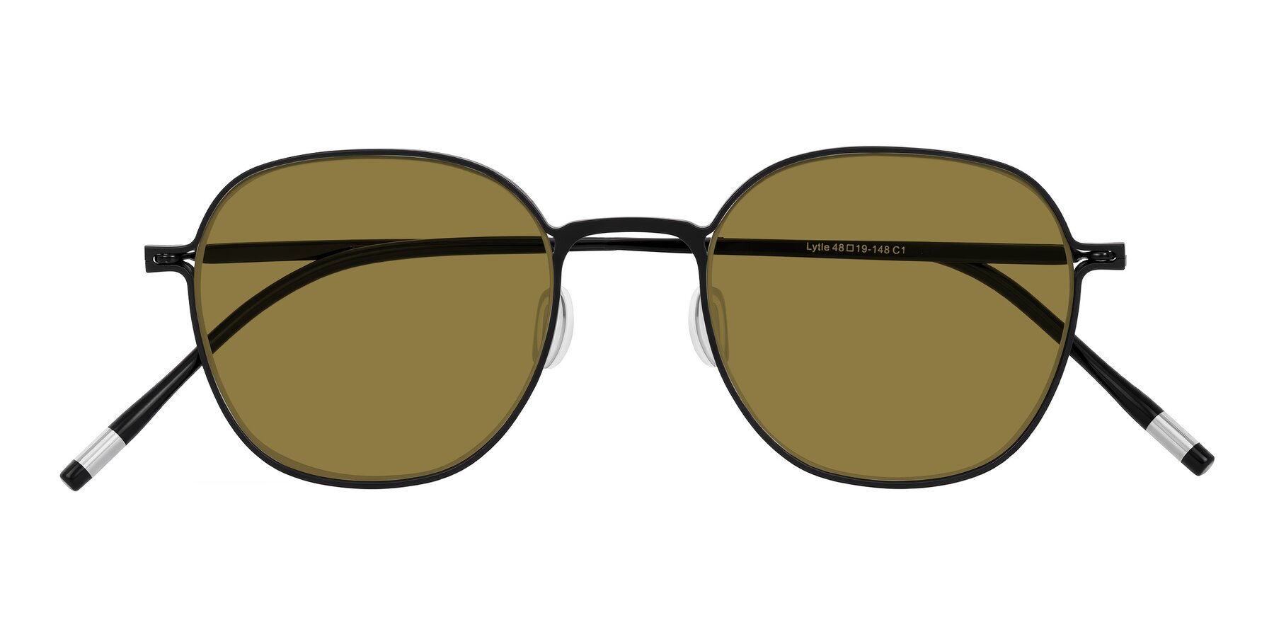 Folded Front of Lytle in Matte Black with Brown Polarized Lenses