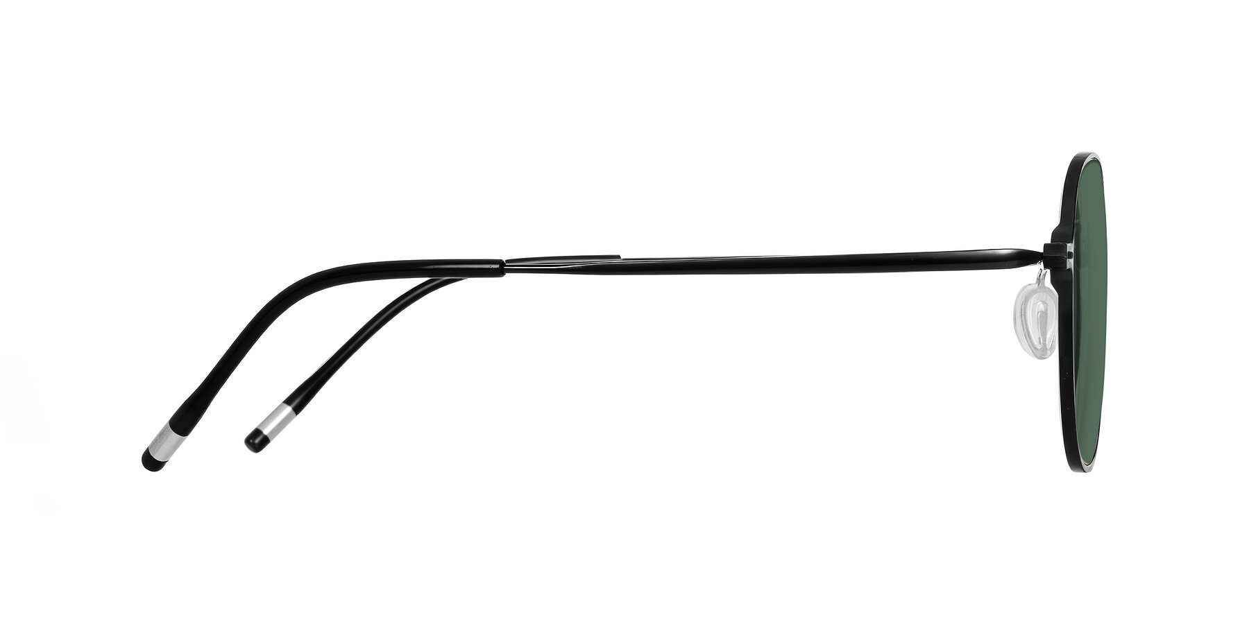 Side of Lytle in Matte Black with Green Polarized Lenses