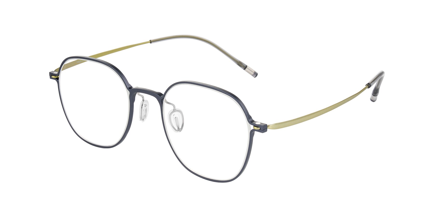Angle of Lytle in Slate Blue/Olive with Clear Eyeglass Lenses
