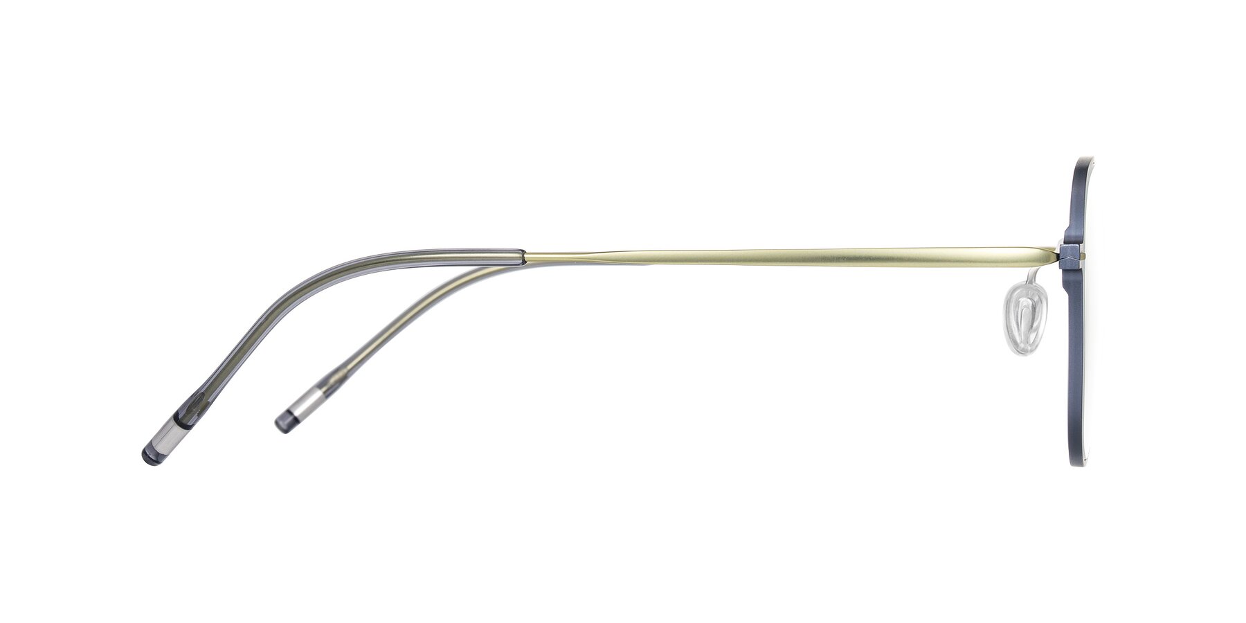 Side of Lytle in Slate Blue/Olive with Clear Eyeglass Lenses