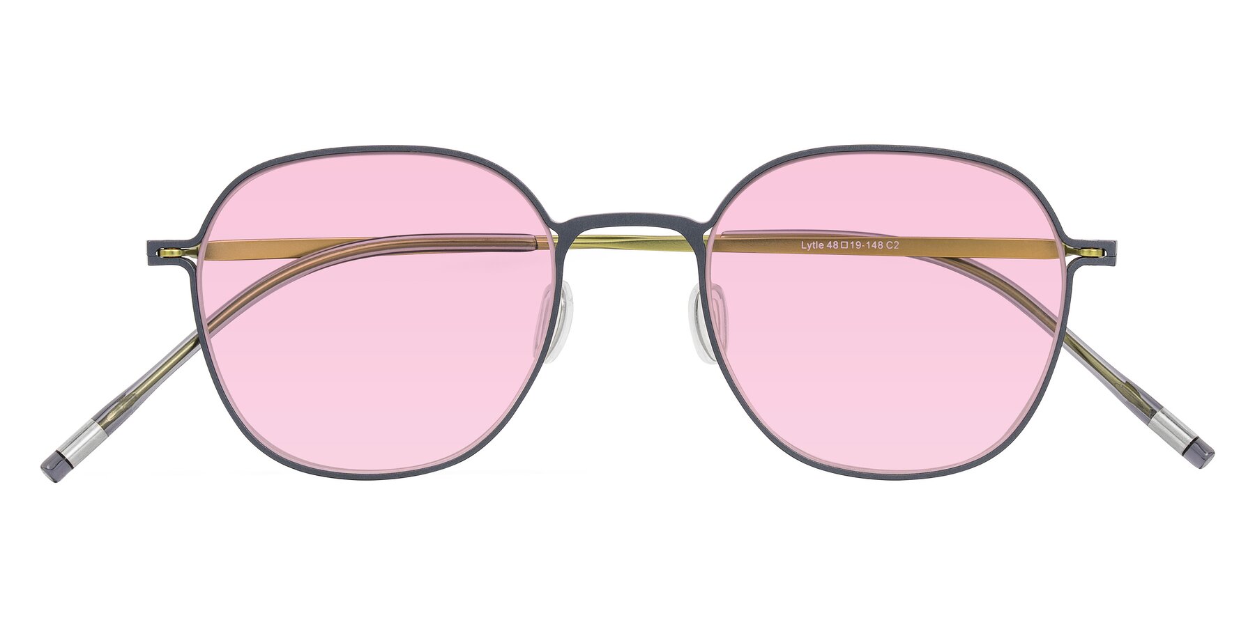 Folded Front of Lytle in Slate Blue/Olive with Light Pink Tinted Lenses
