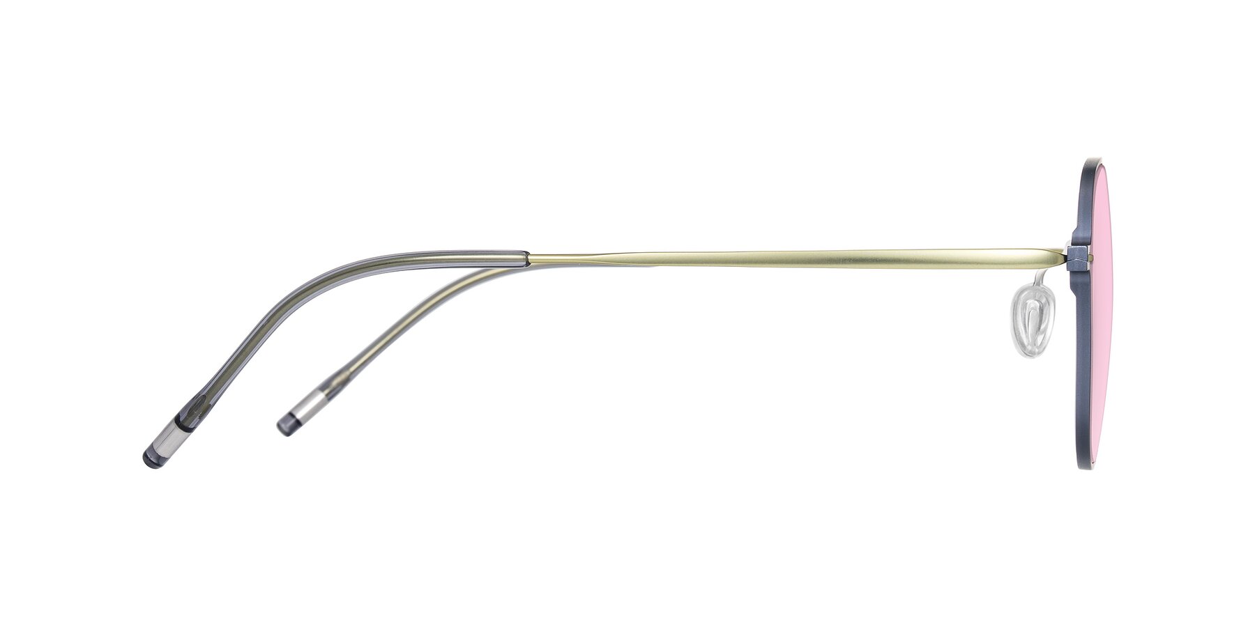 Side of Lytle in Slate Blue/Olive with Light Pink Tinted Lenses