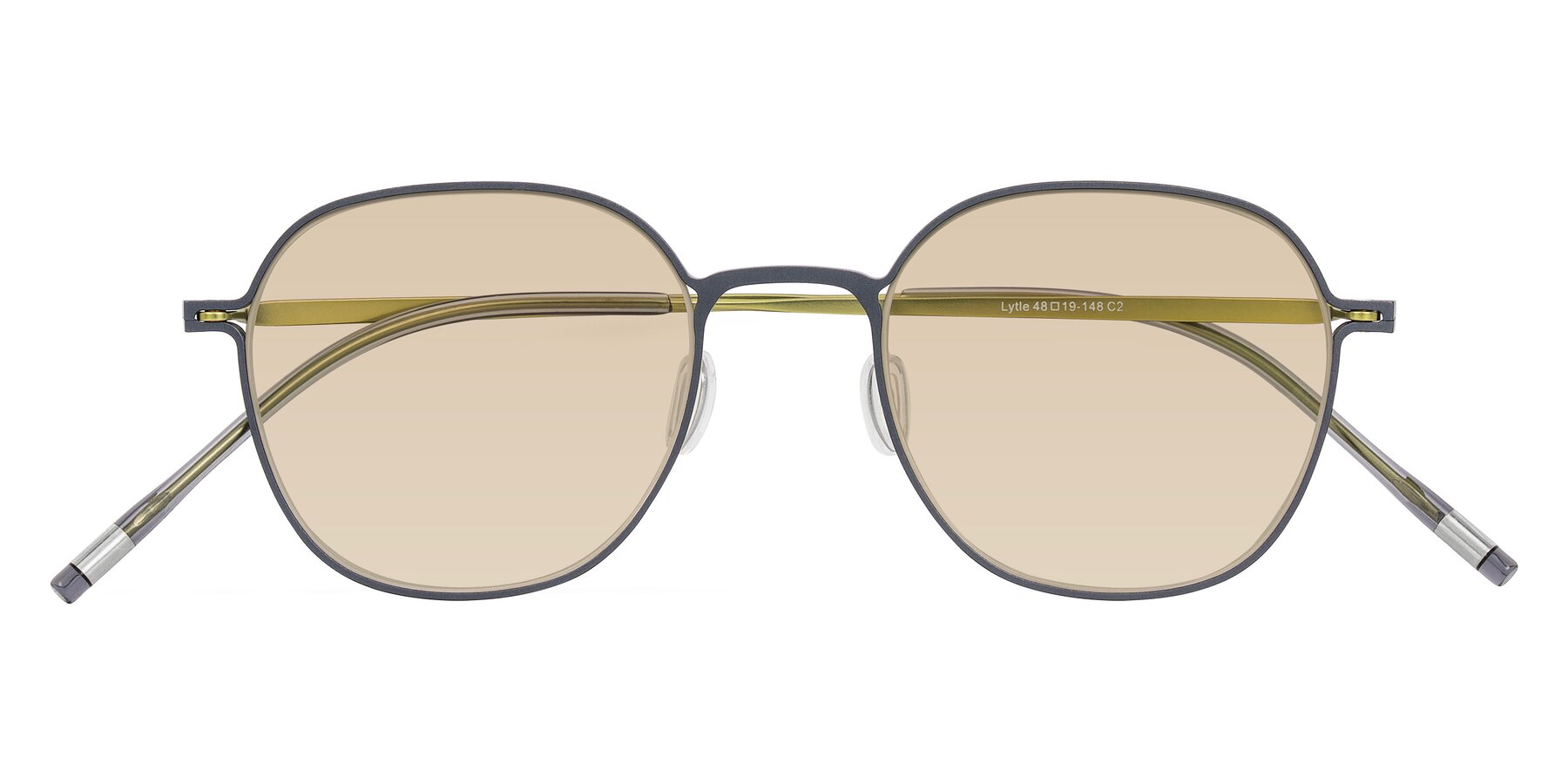 Folded Front of Lytle in Slate Blue/Olive with Light Brown Tinted Lenses