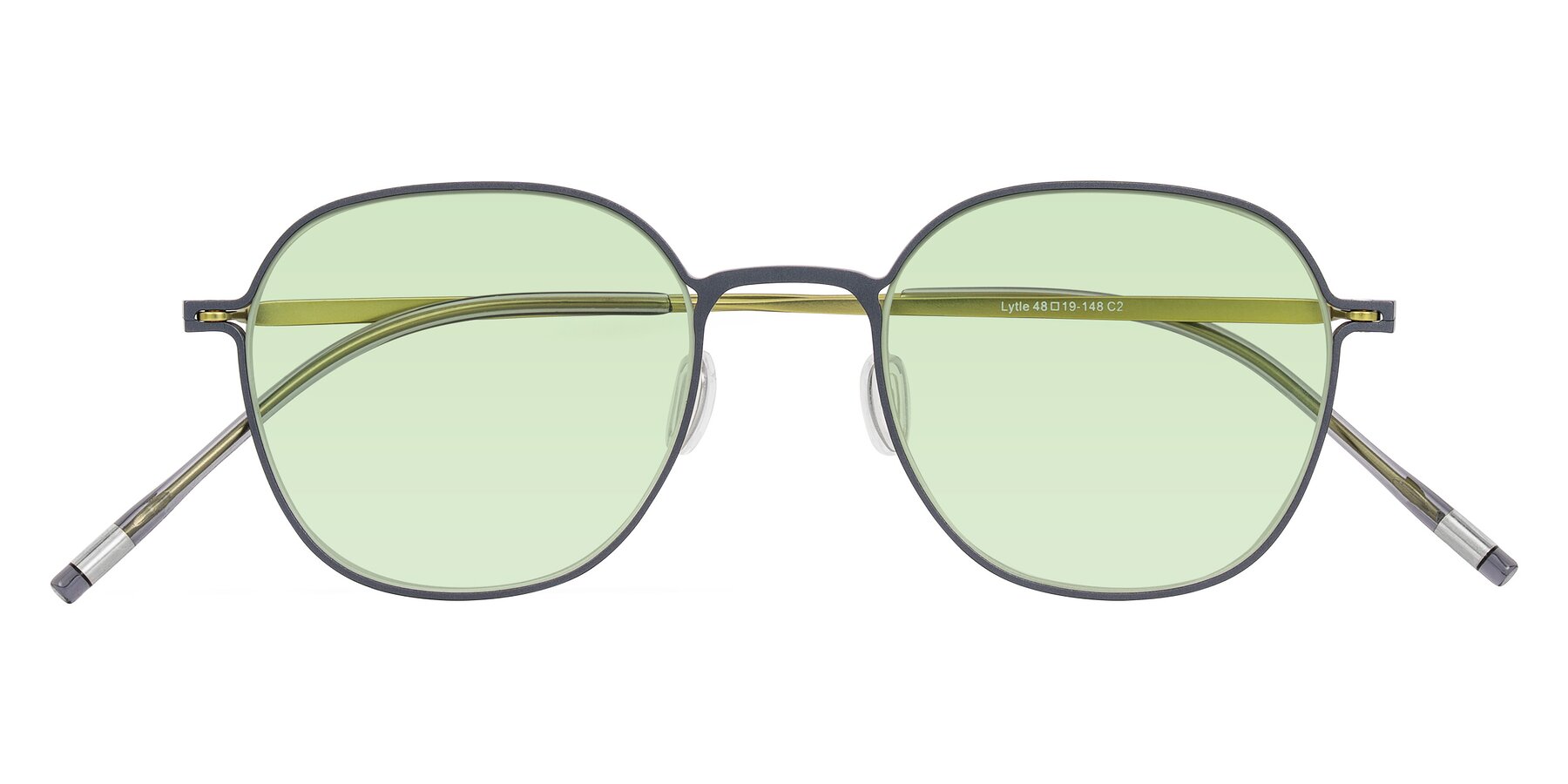 Folded Front of Lytle in Slate Blue/Olive with Light Green Tinted Lenses